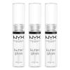 imageNYX PROFESSIONAL MAKEUP Butter Gloss NonSticky Lip Gloss  Pack Of 3 Angel Food Cake Creme Brulee Madeleine54 Sugar Glass