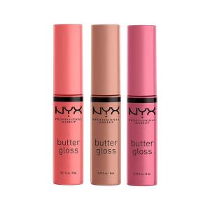 imageNYX PROFESSIONAL MAKEUP Butter Gloss NonSticky Lip Gloss  Pack Of 3 Angel Food Cake Creme Brulee MadeleinePack Of 3 Angel Food Cake  Creme Brulee  Madeleine