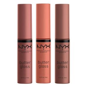 imageNYX PROFESSIONAL MAKEUP Butter Gloss NonSticky Lip Gloss  Pack Of 3 Angel Food Cake Creme Brulee MadeleinePack Of 3 Sugar High  Spiked Toffee  Butterscotch
