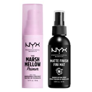 imageNYX PROFESSIONAL MAKEUP Marshmellow Smoothing Primer  Makeup Setting Spray Matte Finish LongLasting Face Mist for up to 16HR Wear Pack of 2Primer Bundle Primer  Setting Spray