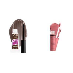imageNYX PROFESSIONAL MAKEUP The Brow Glue Extreme Hold Eyebrow Gel  Clear04 Dark Brown  07 Tiramisu