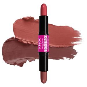 imageNYX PROFESSIONAL MAKEUP Wonder Stick Blush with Hydrating Hyaluronic Acid DualEnded Cream Blush Stick  Coral ampamp Deep PeachCoral  Deep Peach