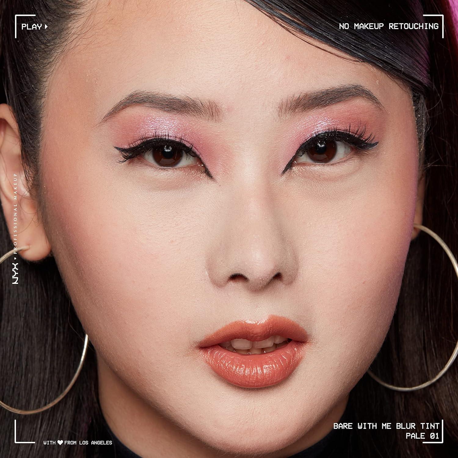 imageNYX PROFESSIONAL MAKEUP Bare With Me Blur Skin Tint Foundation Make Up with Matcha Glycerin ampamp Niacinamide  Golden01 Pale