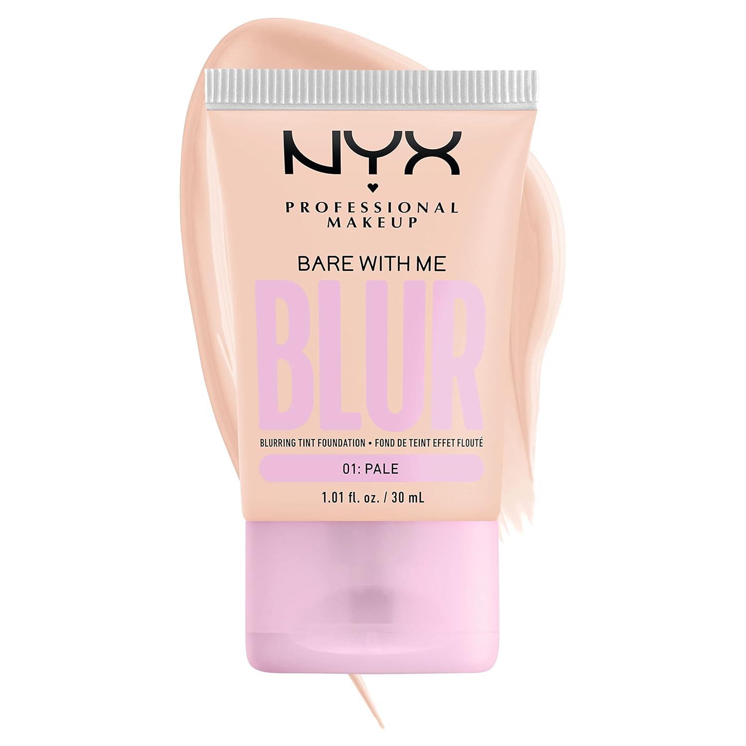 imageNYX PROFESSIONAL MAKEUP Bare With Me Blur Skin Tint Foundation Make Up with Matcha Glycerin ampamp Niacinamide  Golden01 Pale