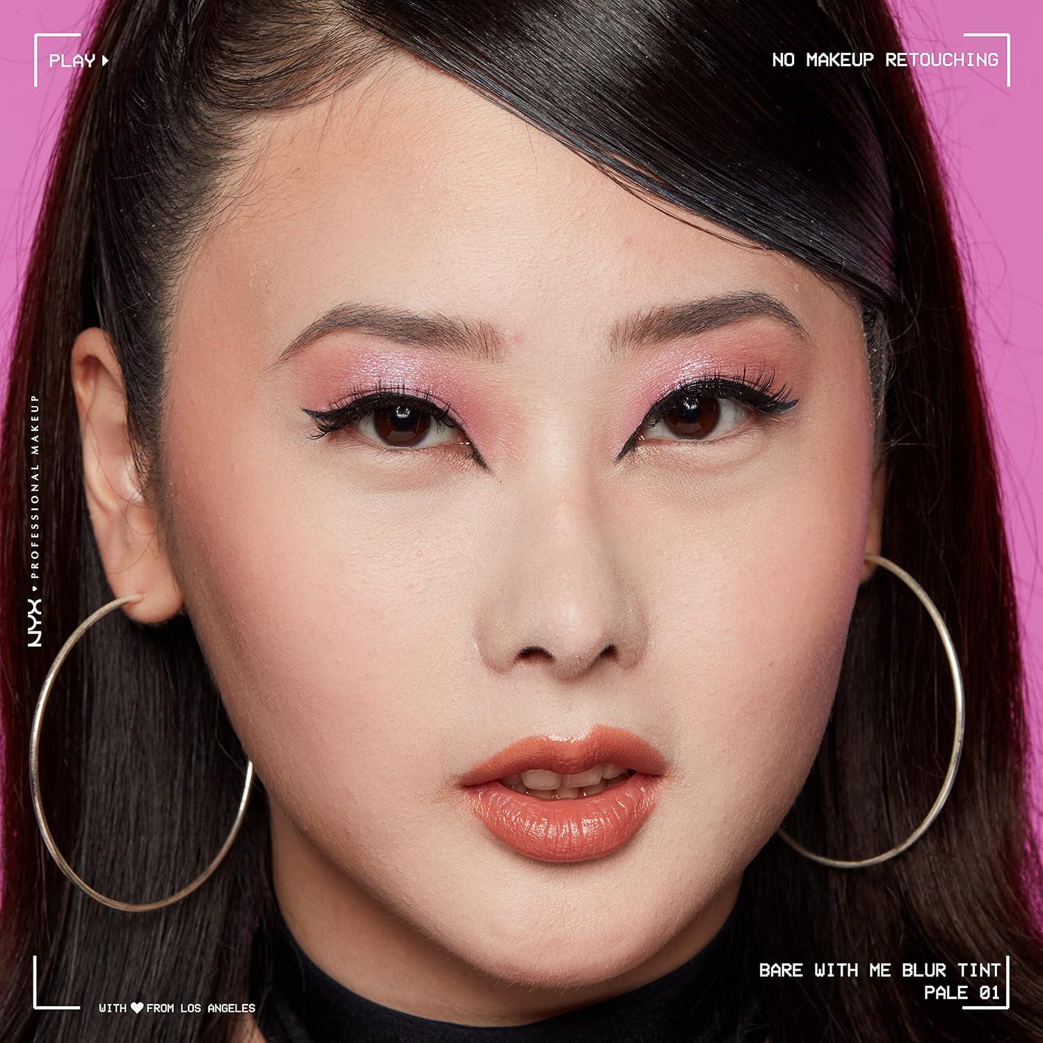 imageNYX PROFESSIONAL MAKEUP Bare With Me Blur Skin Tint Foundation Make Up with Matcha Glycerin ampamp Niacinamide  Golden01 Pale