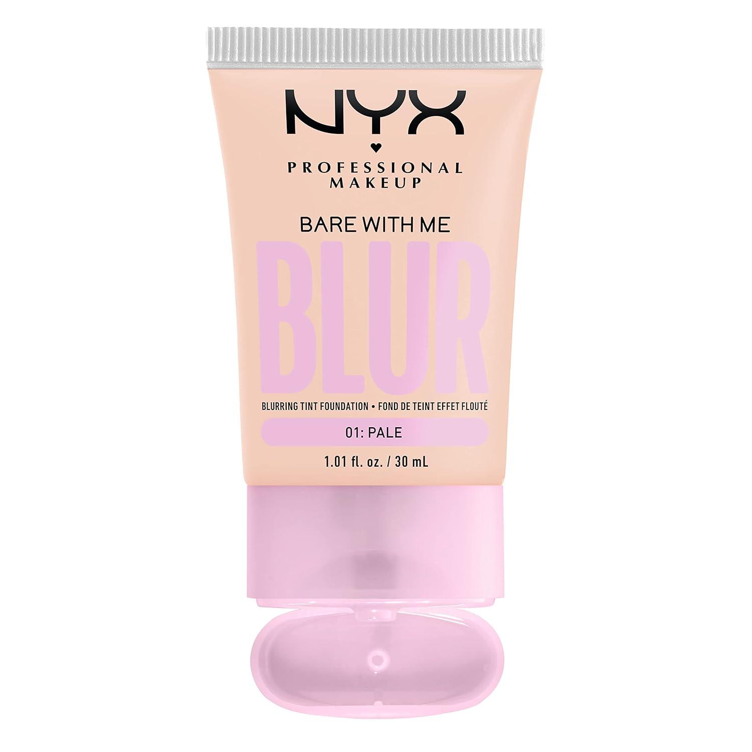 imageNYX PROFESSIONAL MAKEUP Bare With Me Blur Skin Tint Foundation Make Up with Matcha Glycerin ampamp Niacinamide  Golden01 Pale