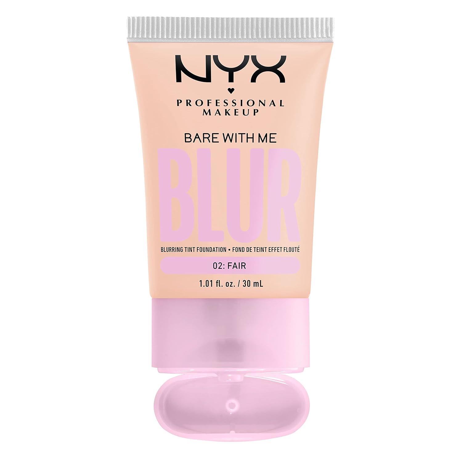 imageNYX PROFESSIONAL MAKEUP Bare With Me Blur Skin Tint Foundation Make Up with Matcha Glycerin ampamp Niacinamide  Golden02 Fair