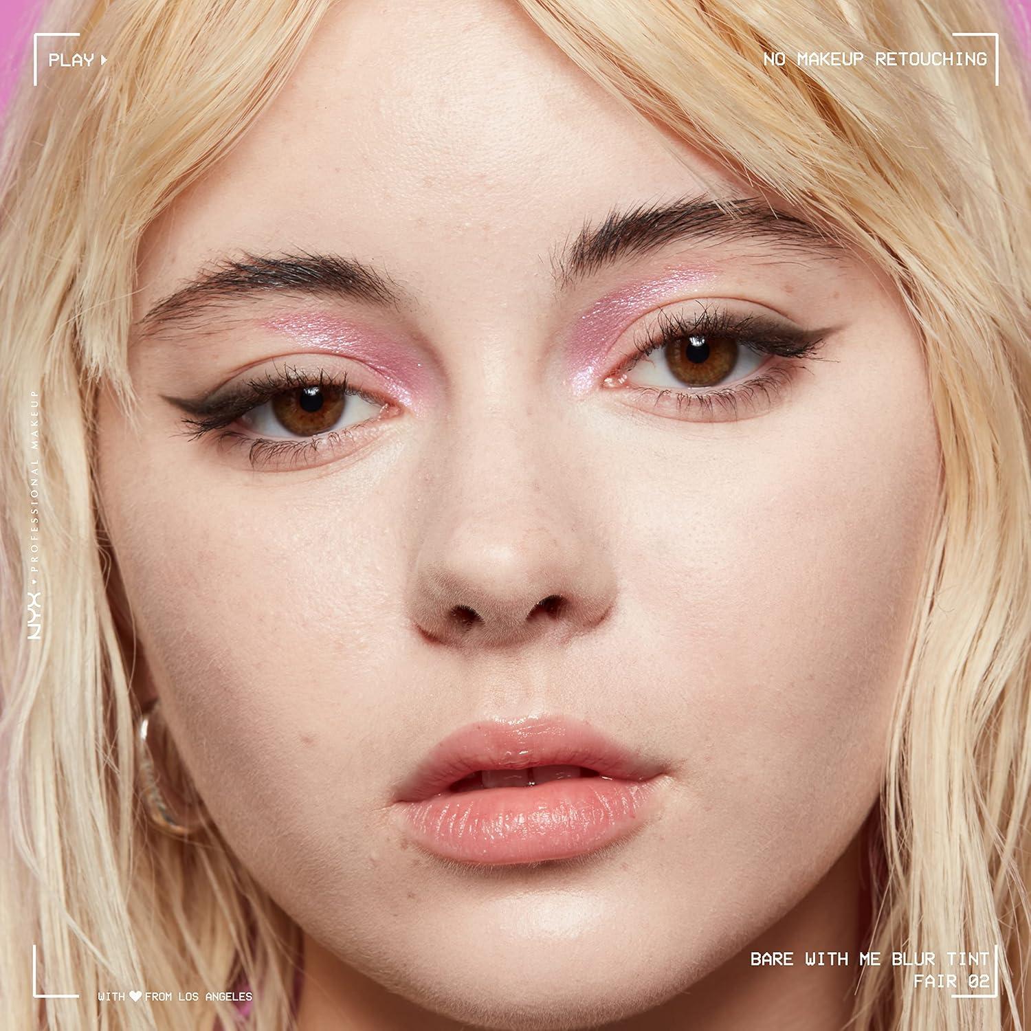 imageNYX PROFESSIONAL MAKEUP Bare With Me Blur Skin Tint Foundation Make Up with Matcha Glycerin ampamp Niacinamide  Golden02 Fair