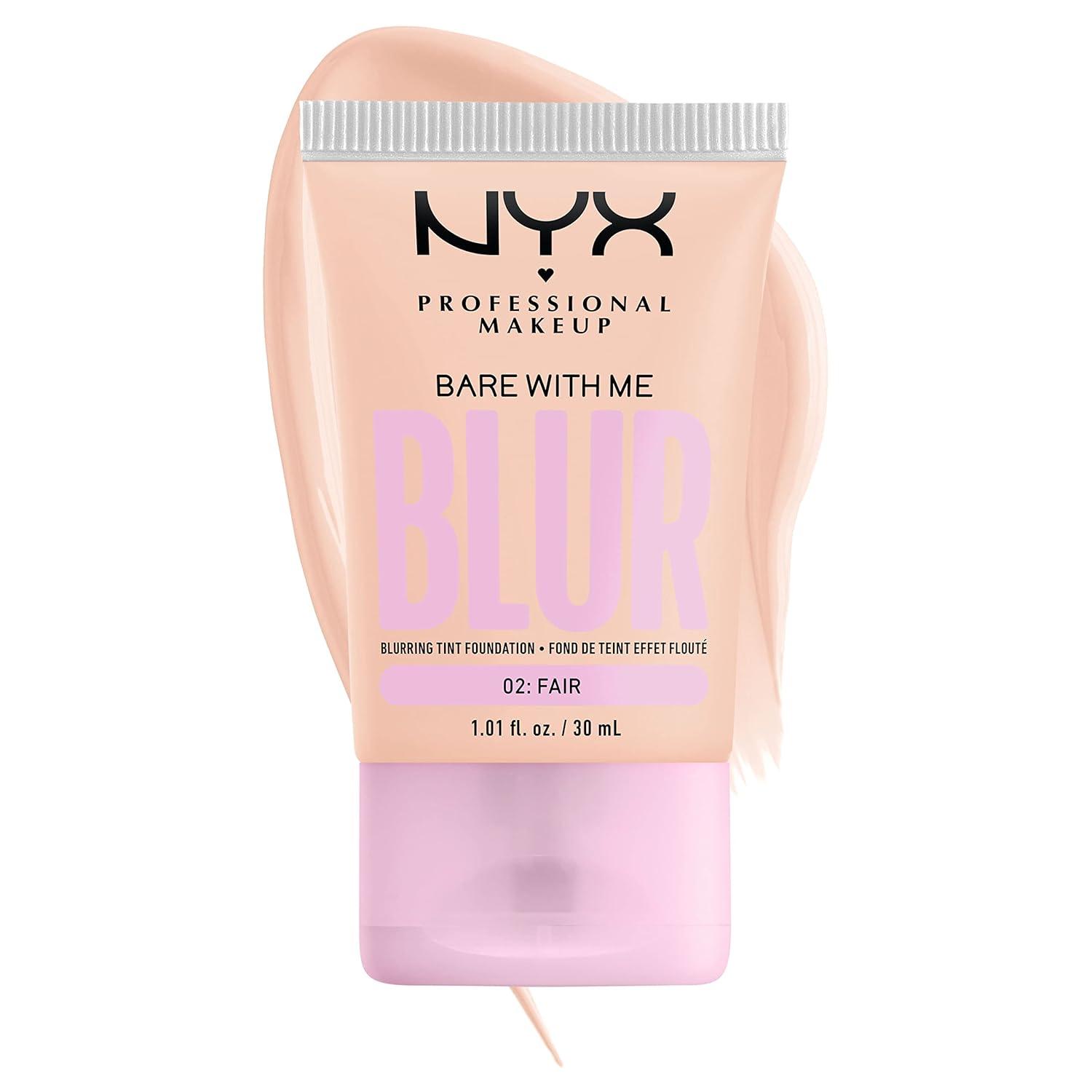 imageNYX PROFESSIONAL MAKEUP Bare With Me Blur Skin Tint Foundation Make Up with Matcha Glycerin ampamp Niacinamide  Golden02 Fair
