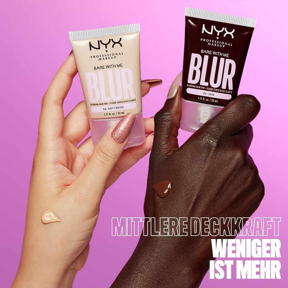 imageNYX PROFESSIONAL MAKEUP Bare With Me Blur Skin Tint Foundation Make Up with Matcha Glycerin ampamp Niacinamide  Golden04 Light Neutral