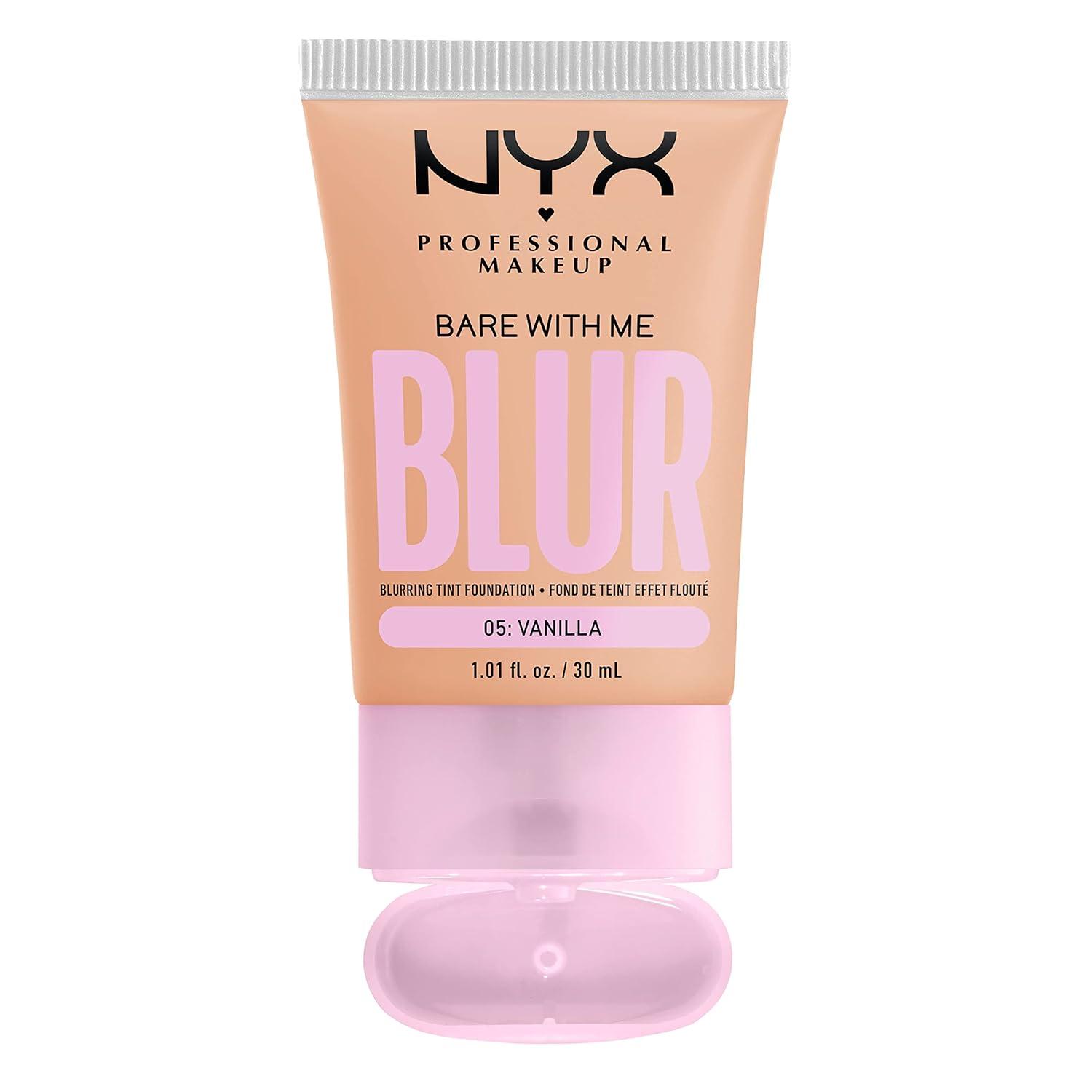 imageNYX PROFESSIONAL MAKEUP Bare With Me Blur Skin Tint Foundation Make Up with Matcha Glycerin ampamp Niacinamide  Golden05 Vanilla