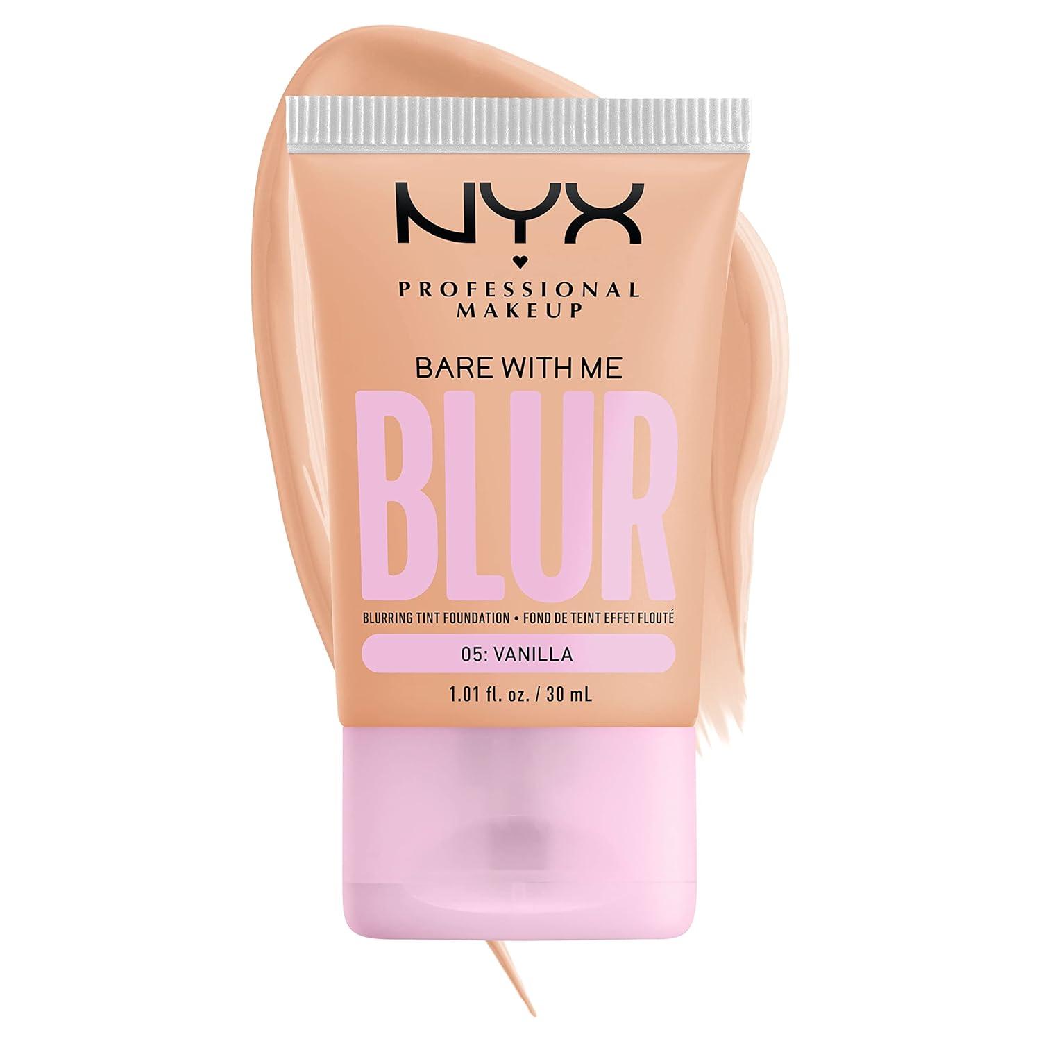 imageNYX PROFESSIONAL MAKEUP Bare With Me Blur Skin Tint Foundation Make Up with Matcha Glycerin ampamp Niacinamide  Golden05 Vanilla
