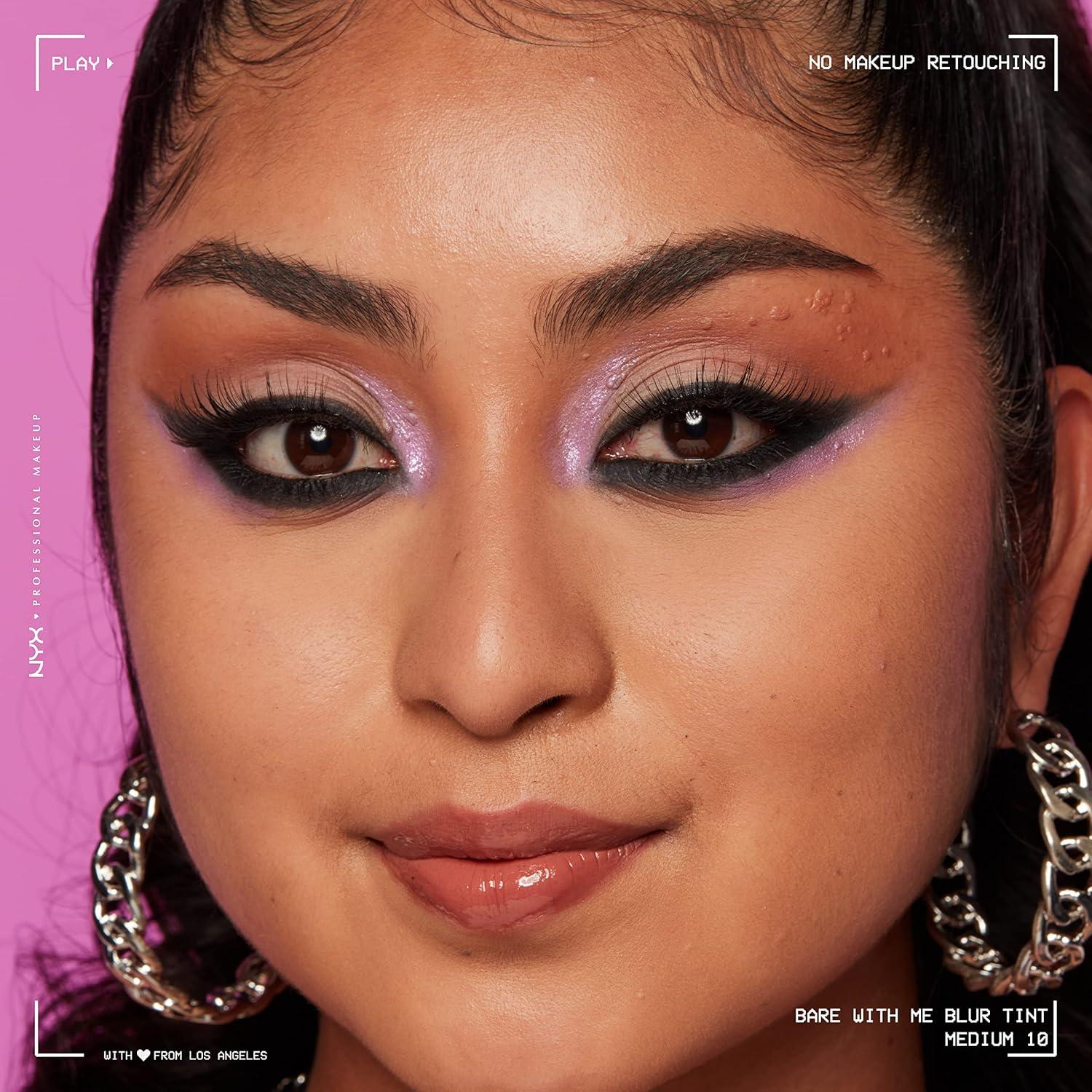 imageNYX PROFESSIONAL MAKEUP Bare With Me Blur Skin Tint Foundation Make Up with Matcha Glycerin ampamp Niacinamide  Golden10 Medium