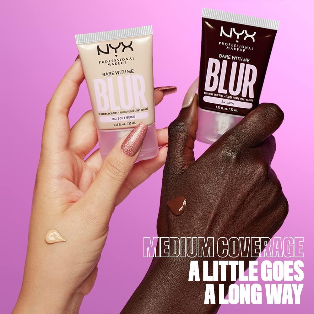 imageNYX PROFESSIONAL MAKEUP Bare With Me Blur Skin Tint Foundation Make Up with Matcha Glycerin ampamp Niacinamide  Golden10 Medium