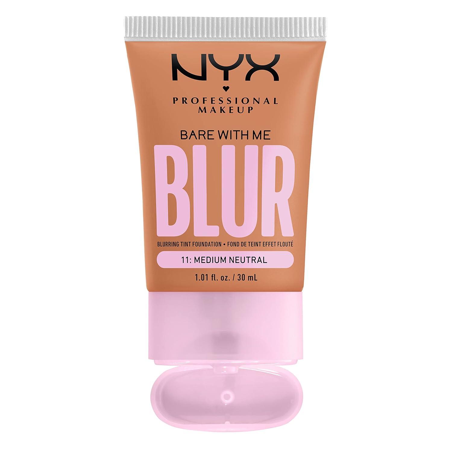 imageNYX PROFESSIONAL MAKEUP Bare With Me Blur Skin Tint Foundation Make Up with Matcha Glycerin ampamp Niacinamide  Golden11 Medium Neutral