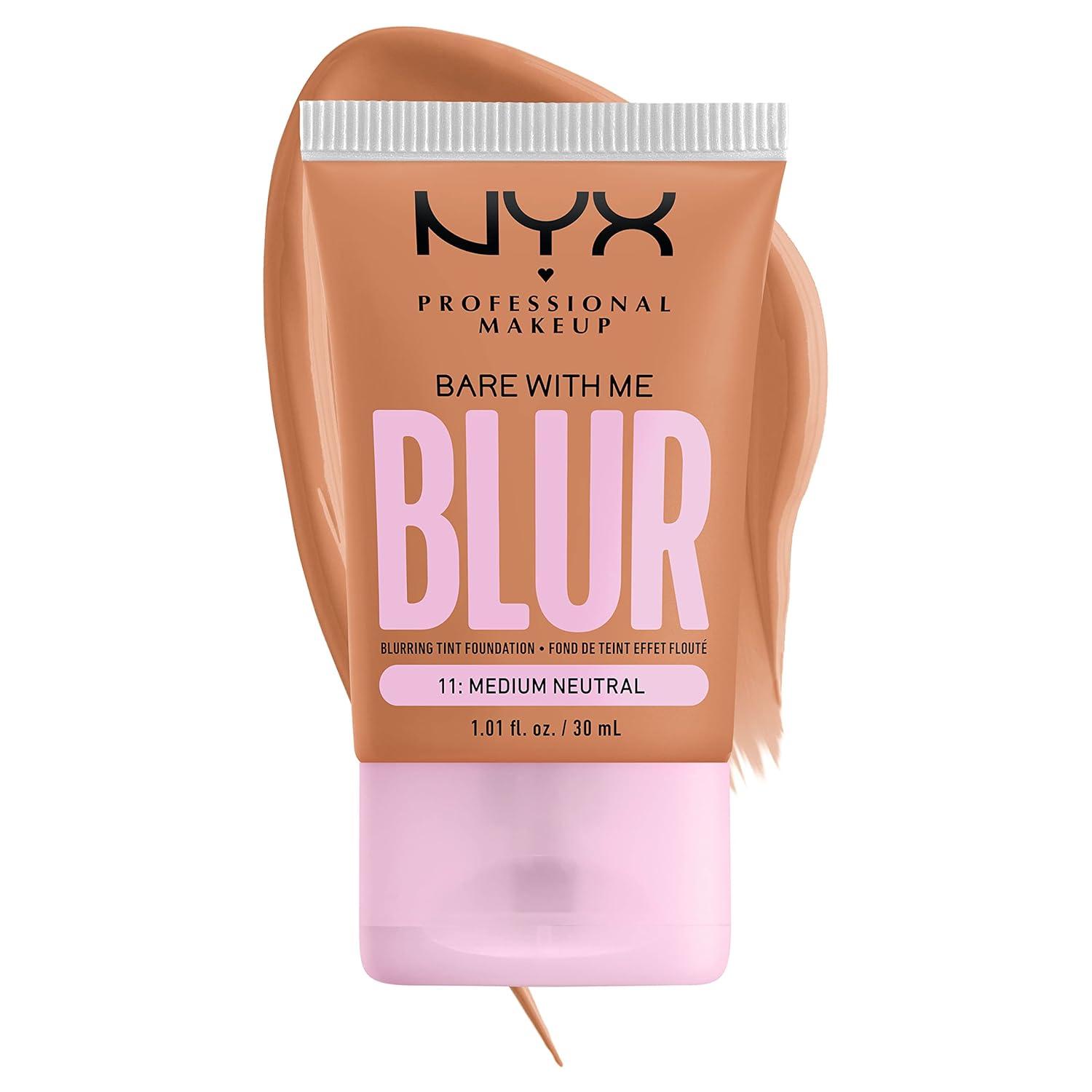 imageNYX PROFESSIONAL MAKEUP Bare With Me Blur Skin Tint Foundation Make Up with Matcha Glycerin ampamp Niacinamide  Golden11 Medium Neutral