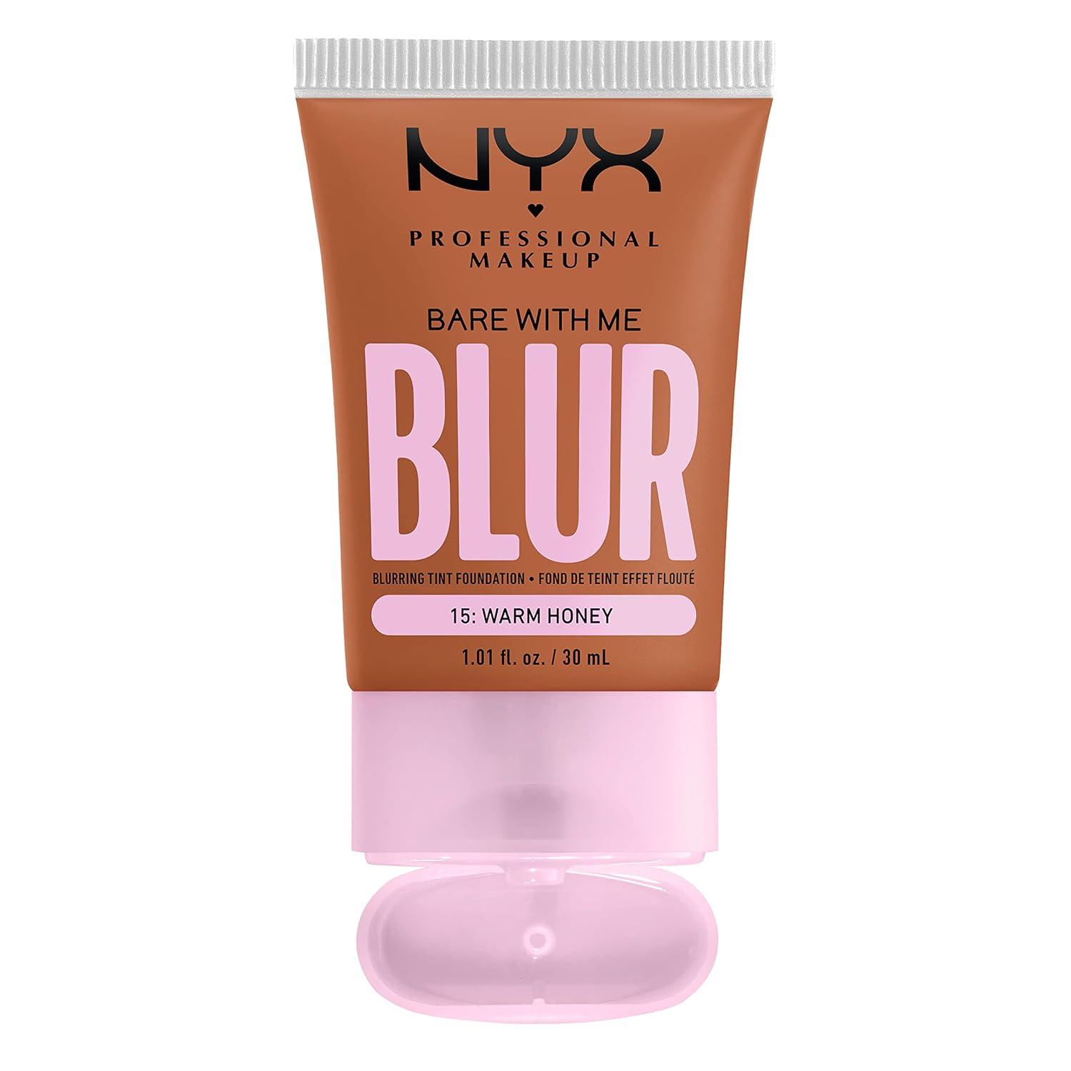 imageNYX PROFESSIONAL MAKEUP Bare With Me Blur Skin Tint Foundation Make Up with Matcha Glycerin ampamp Niacinamide  Golden15 Warm Honey
