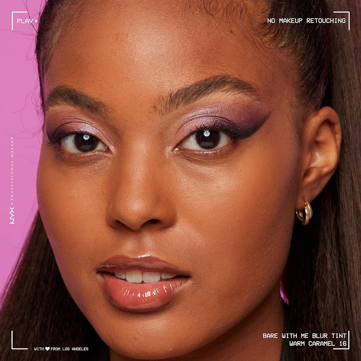imageNYX PROFESSIONAL MAKEUP Bare With Me Blur Skin Tint Foundation Make Up with Matcha Glycerin ampamp Niacinamide  Golden16 Warm Caramel