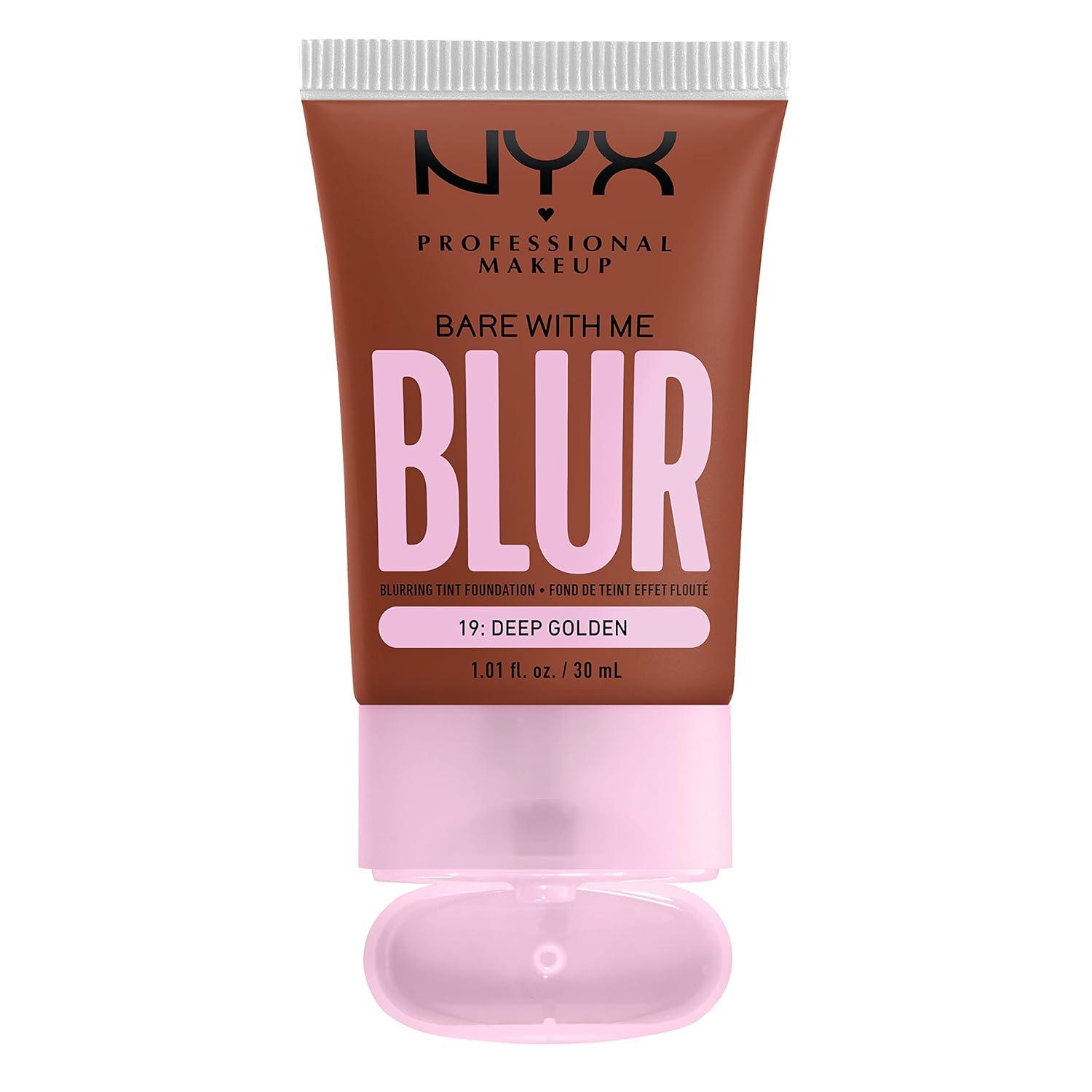 imageNYX PROFESSIONAL MAKEUP Bare With Me Blur Skin Tint Foundation Make Up with Matcha Glycerin ampamp Niacinamide  Golden19 Deep Golden