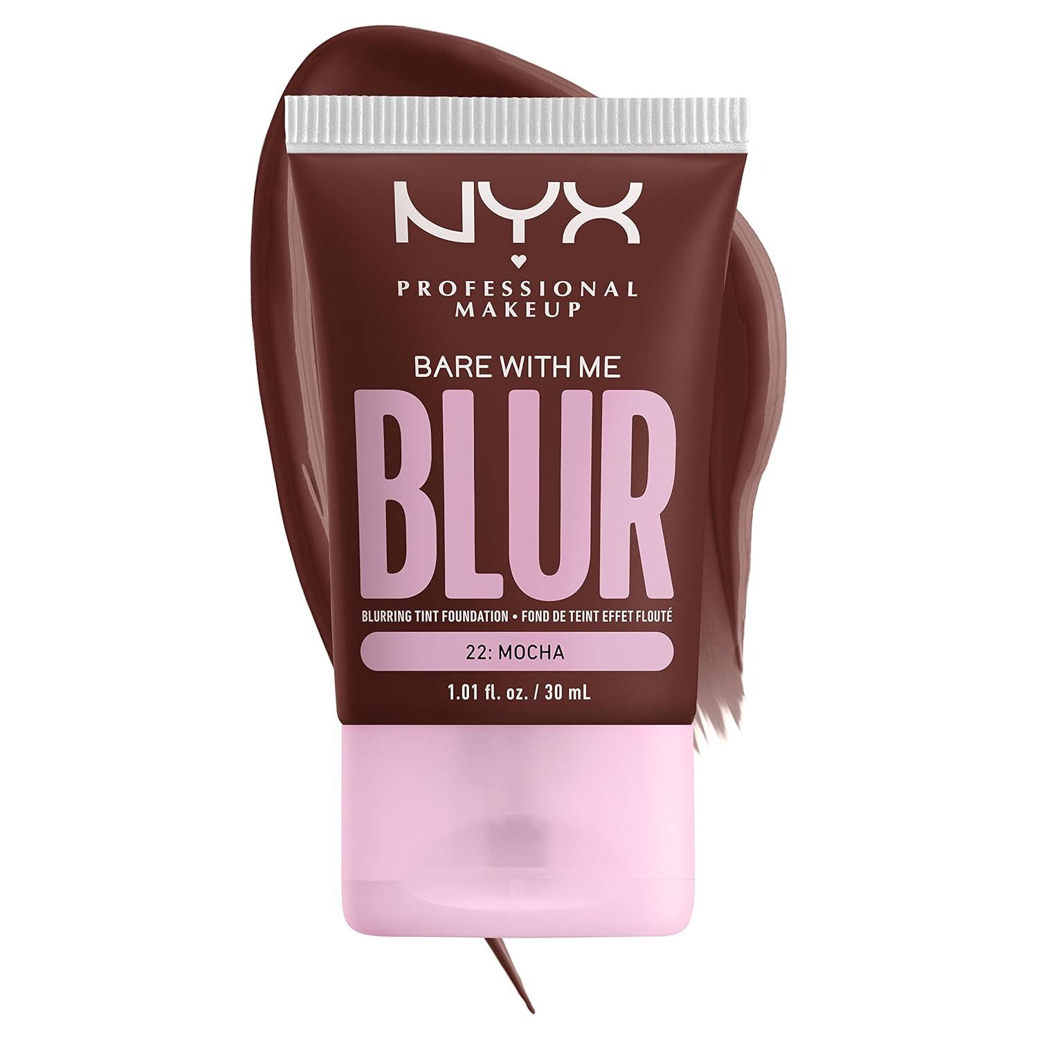 imageNYX PROFESSIONAL MAKEUP Bare With Me Blur Skin Tint Foundation Make Up with Matcha Glycerin ampamp Niacinamide  Golden22 Mocha