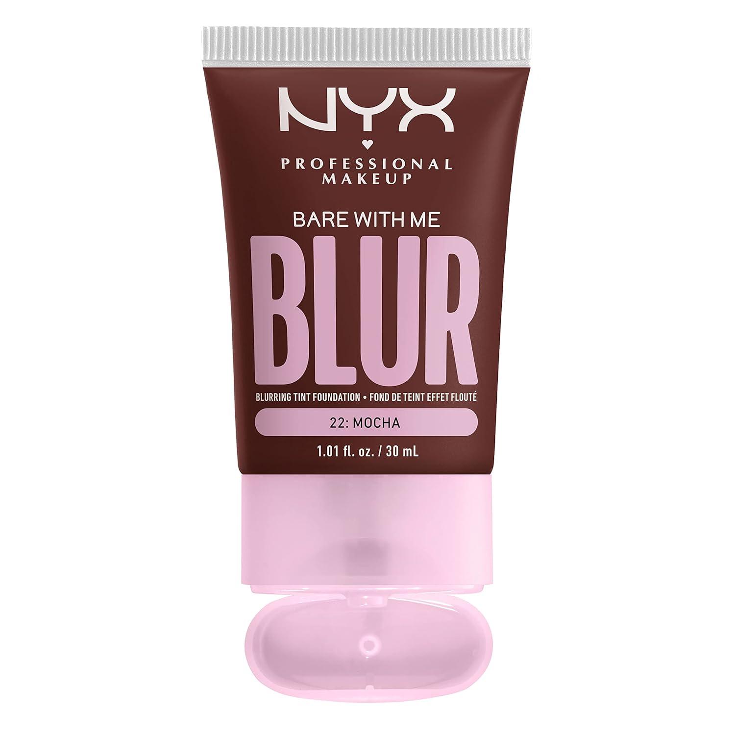 imageNYX PROFESSIONAL MAKEUP Bare With Me Blur Skin Tint Foundation Make Up with Matcha Glycerin ampamp Niacinamide  Golden22 Mocha