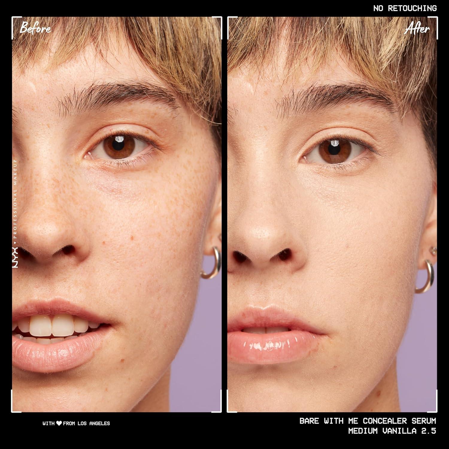 imageNYX PROFESSIONAL MAKEUP Bare With Me Concealer Serum Concealer Makeup For Up To 24Hr Hydration  Beige025 Medium Vanilla
