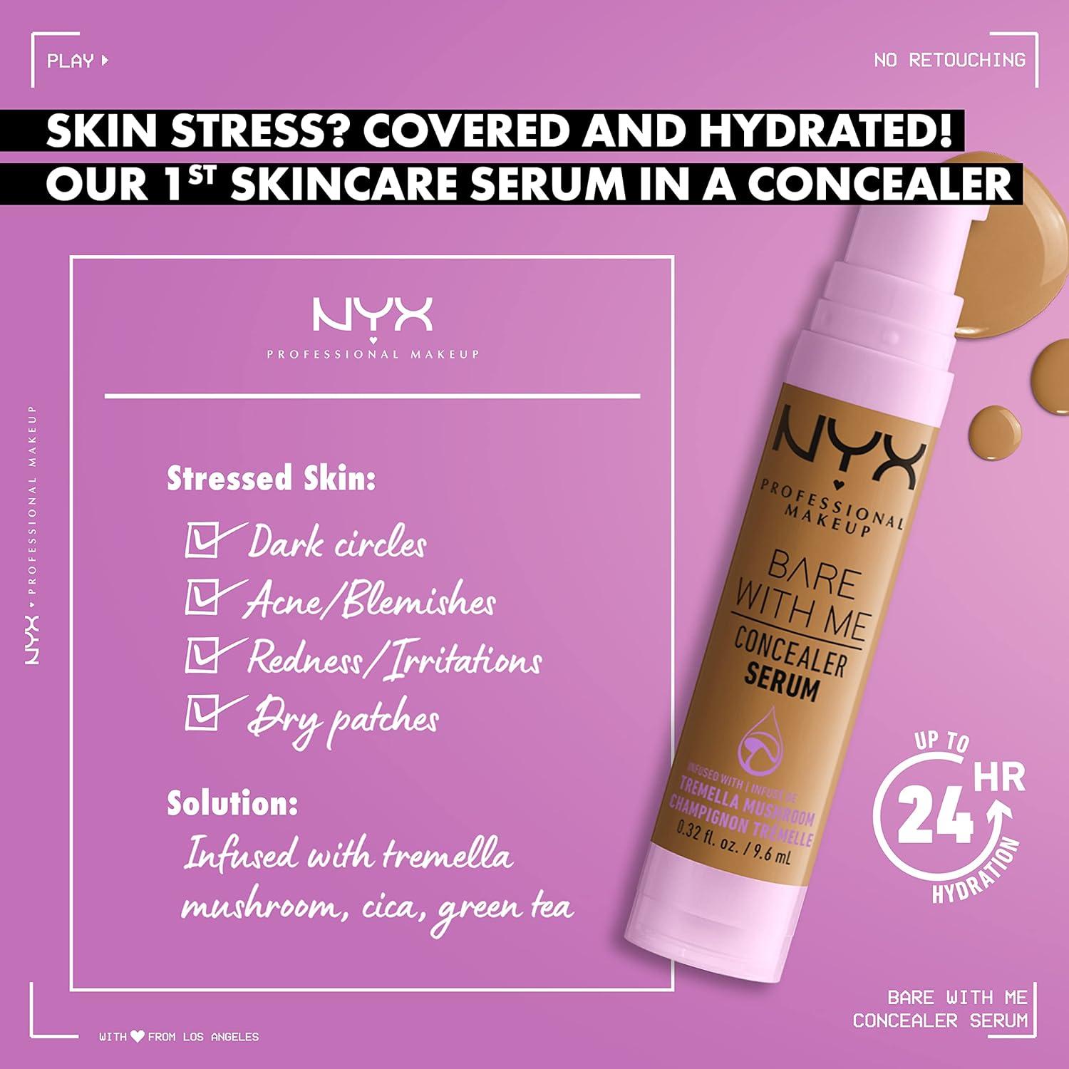 imageNYX PROFESSIONAL MAKEUP Bare With Me Concealer Serum Concealer Makeup For Up To 24Hr Hydration  Beige05 Golden
