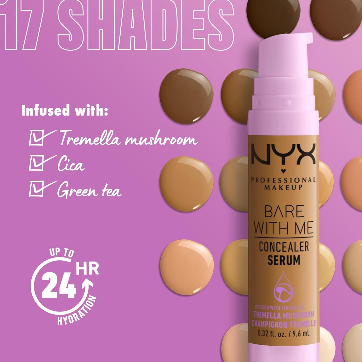 imageNYX PROFESSIONAL MAKEUP Bare With Me Concealer Serum Concealer Makeup For Up To 24Hr Hydration  Beige057 Light Tan