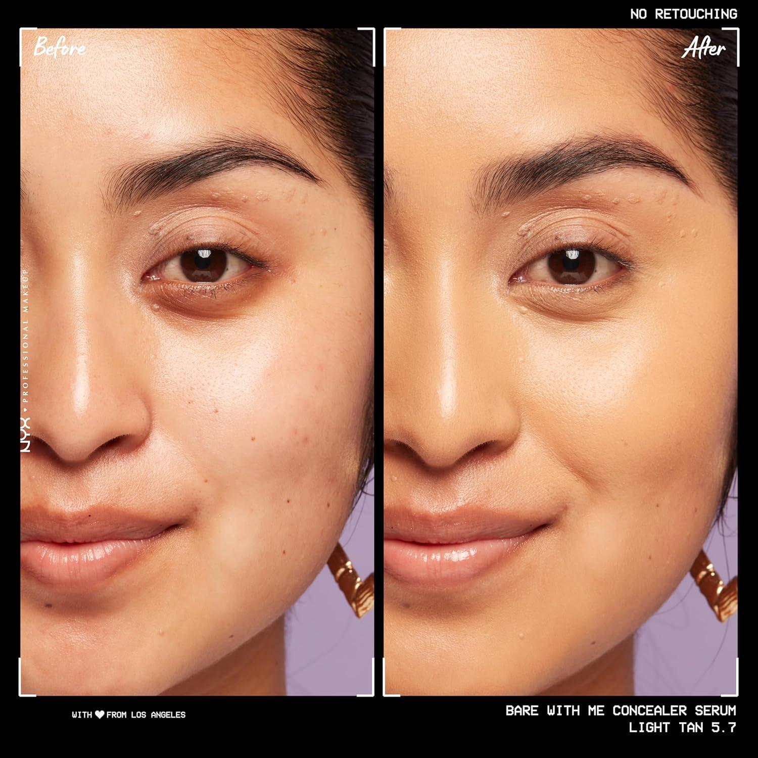 imageNYX PROFESSIONAL MAKEUP Bare With Me Concealer Serum Concealer Makeup For Up To 24Hr Hydration  Beige057 Light Tan