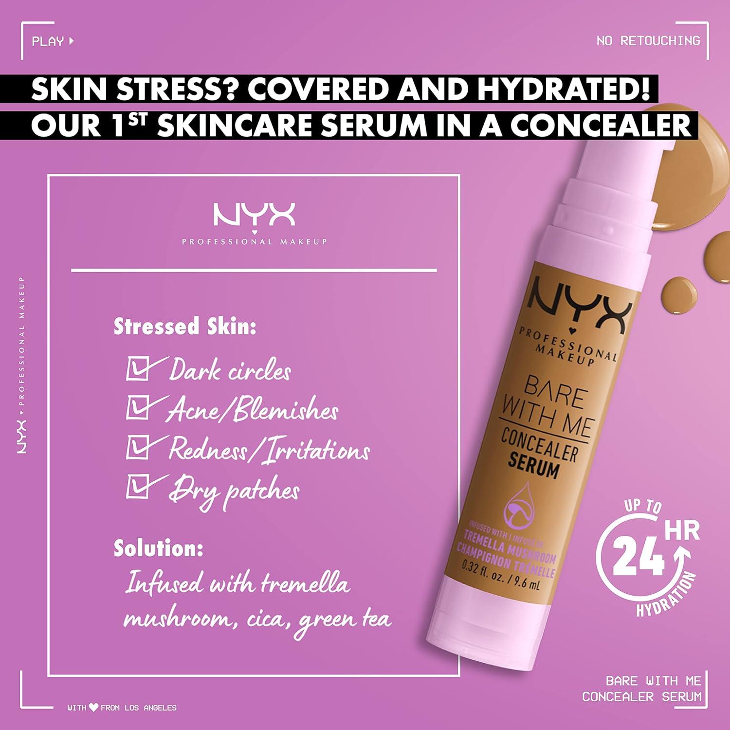 imageNYX PROFESSIONAL MAKEUP Bare With Me Concealer Serum Concealer Makeup For Up To 24Hr Hydration  Beige13 Deep