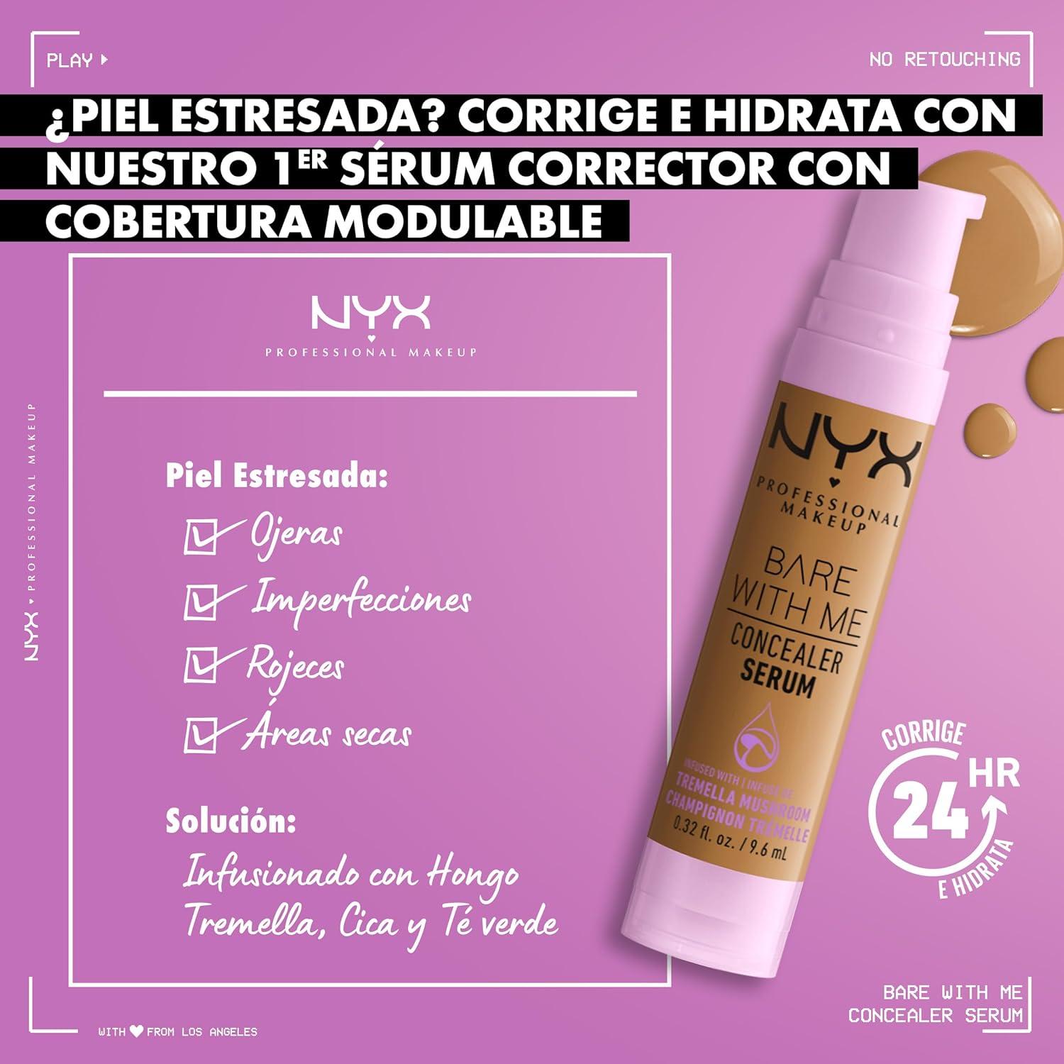 imageNYX PROFESSIONAL MAKEUP Bare With Me Concealer Serum Concealer Makeup For Up To 24Hr Hydration  Beige13 Deep