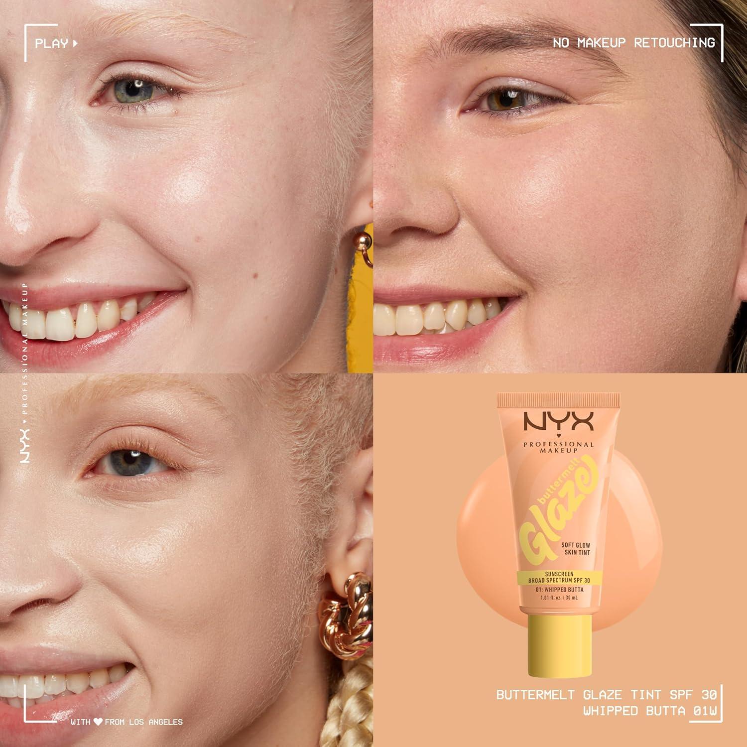 imageNYX PROFESSIONAL MAKEUP Buttermelt Glaze Soft Glow Skin Tint  SPF 30 Up To 12HR Wear 03 Cashew Butta01 Whipped Butta
