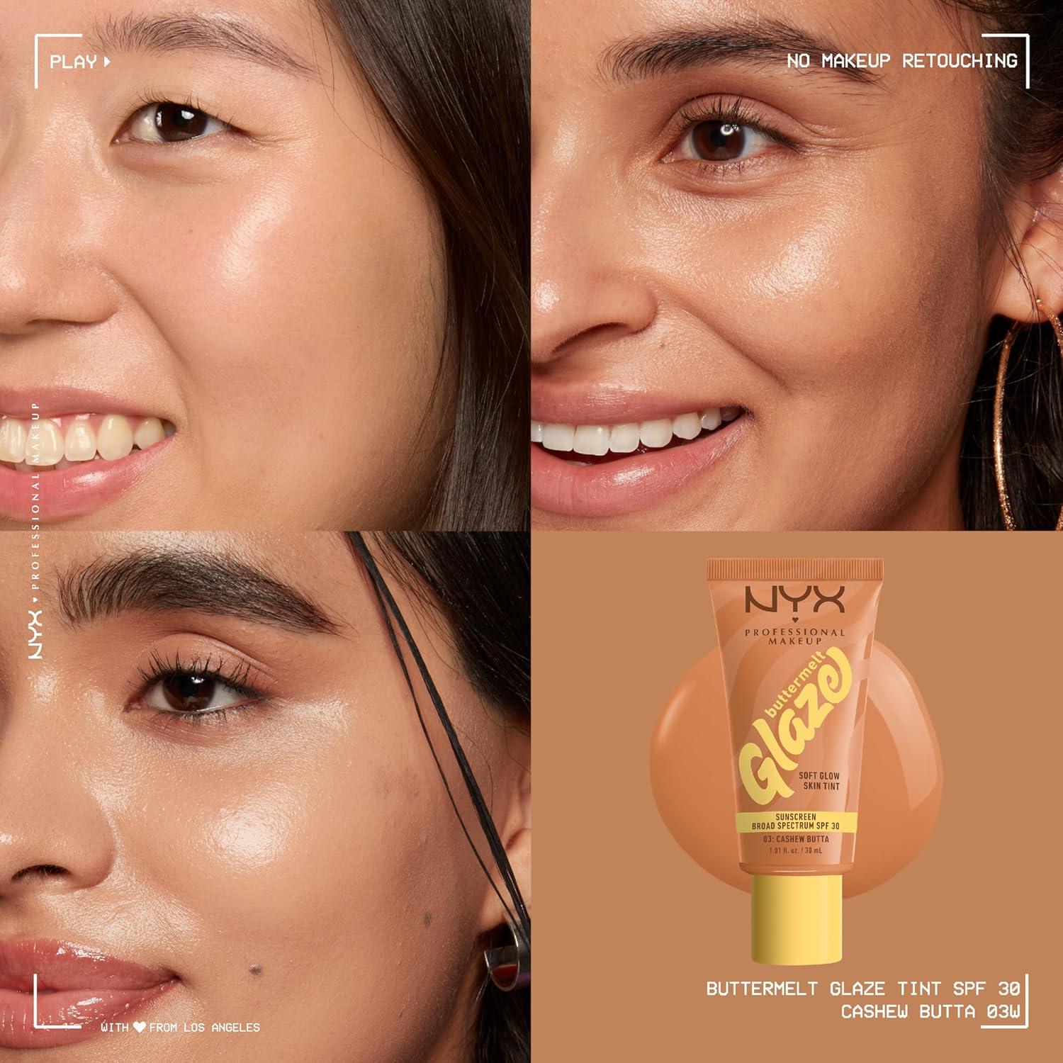 imageNYX PROFESSIONAL MAKEUP Buttermelt Glaze Soft Glow Skin Tint  SPF 30 Up To 12HR Wear 03 Cashew Butta03 Cashew Butta
