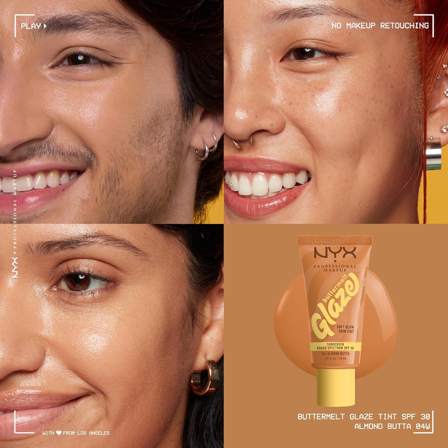imageNYX PROFESSIONAL MAKEUP Buttermelt Glaze Soft Glow Skin Tint  SPF 30 Up To 12HR Wear 03 Cashew Butta04 Almond Butta