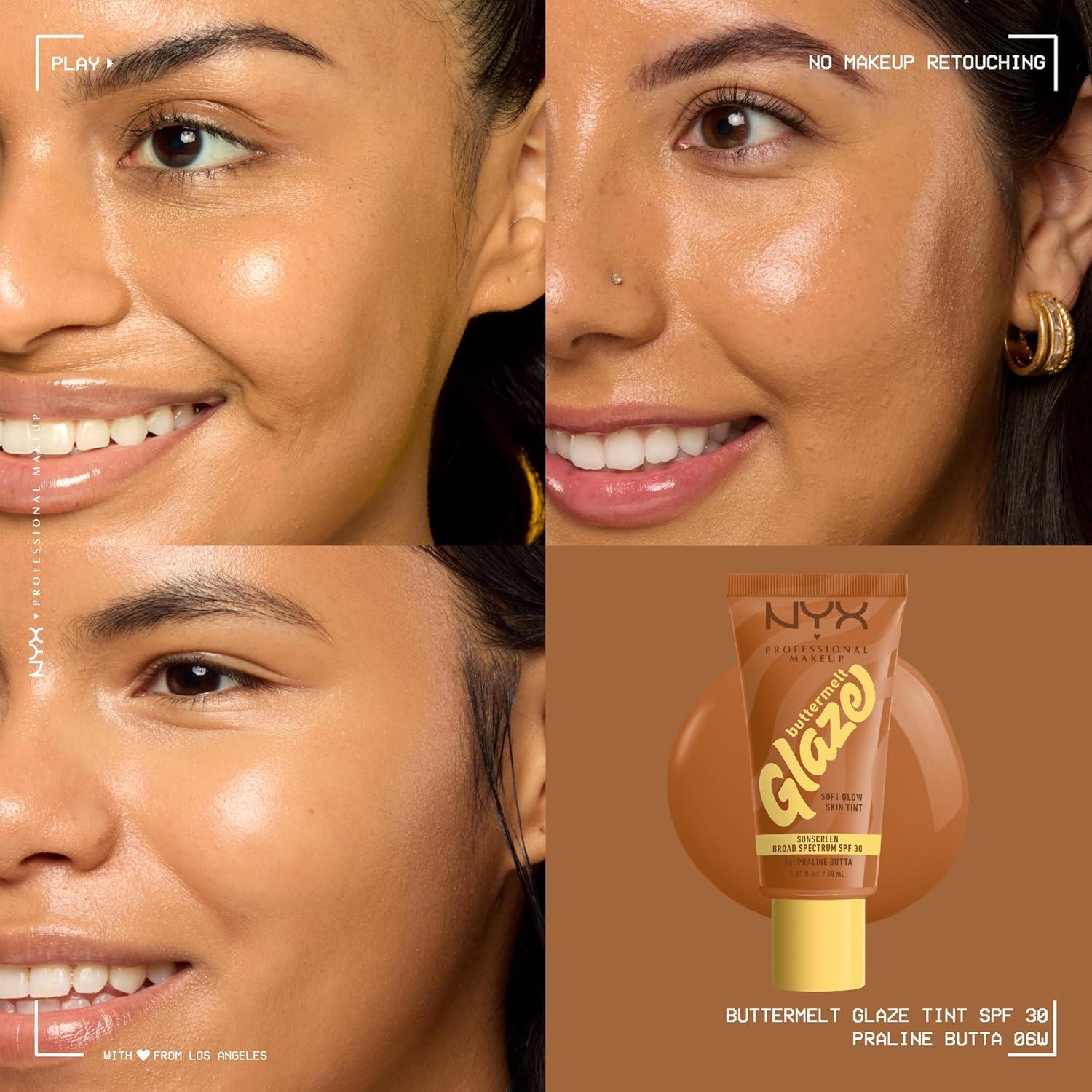 imageNYX PROFESSIONAL MAKEUP Buttermelt Glaze Soft Glow Skin Tint  SPF 30 Up To 12HR Wear 03 Cashew Butta06 Praline Butta