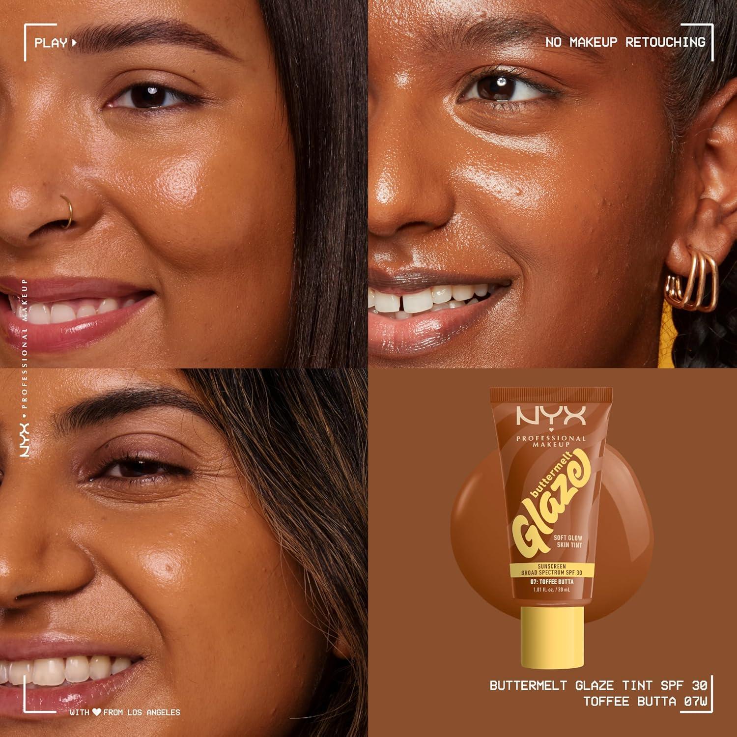 imageNYX PROFESSIONAL MAKEUP Buttermelt Glaze Soft Glow Skin Tint  SPF 30 Up To 12HR Wear 03 Cashew Butta07 Toffee Butta