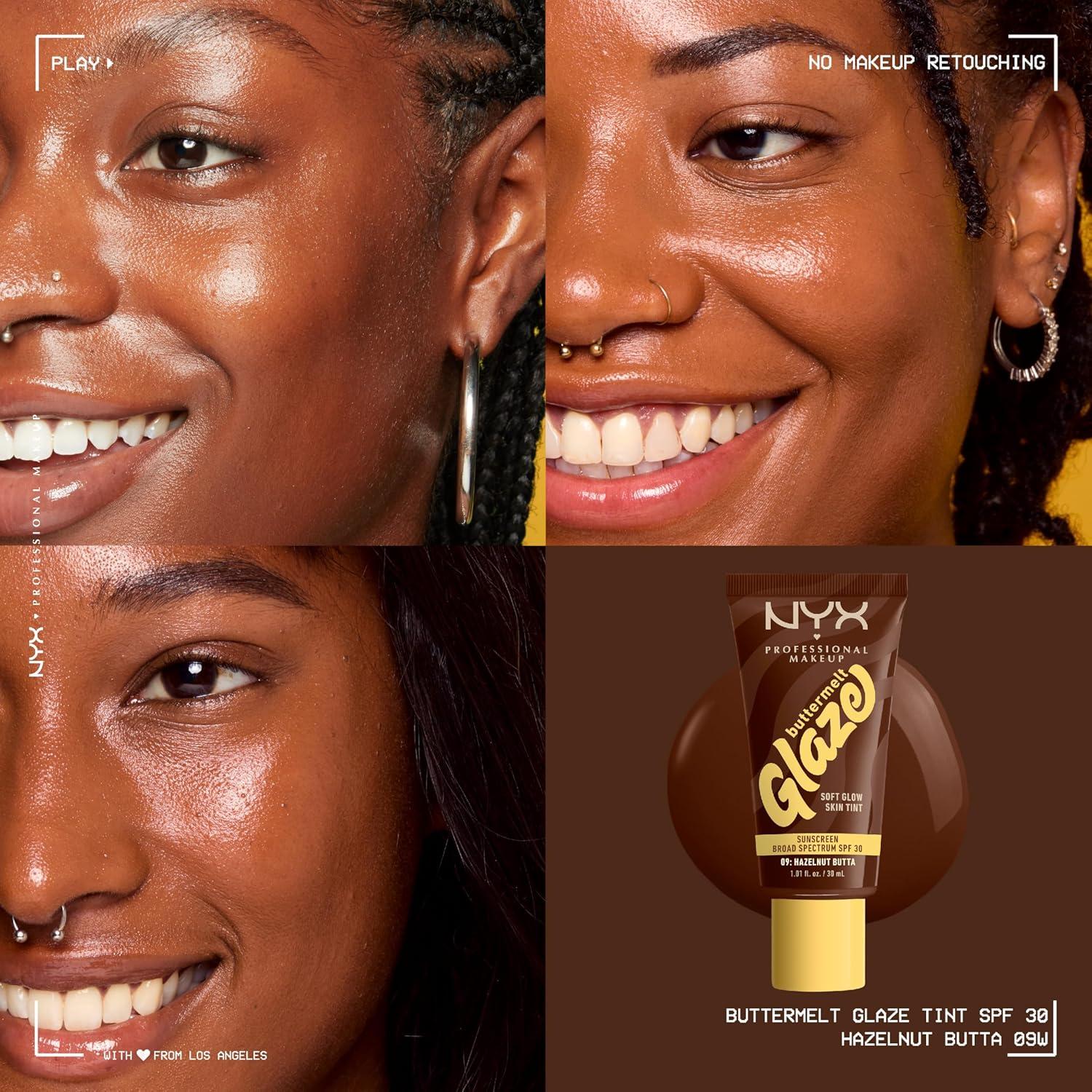 imageNYX PROFESSIONAL MAKEUP Buttermelt Glaze Soft Glow Skin Tint  SPF 30 Up To 12HR Wear 03 Cashew Butta09 Hazelnut Butta
