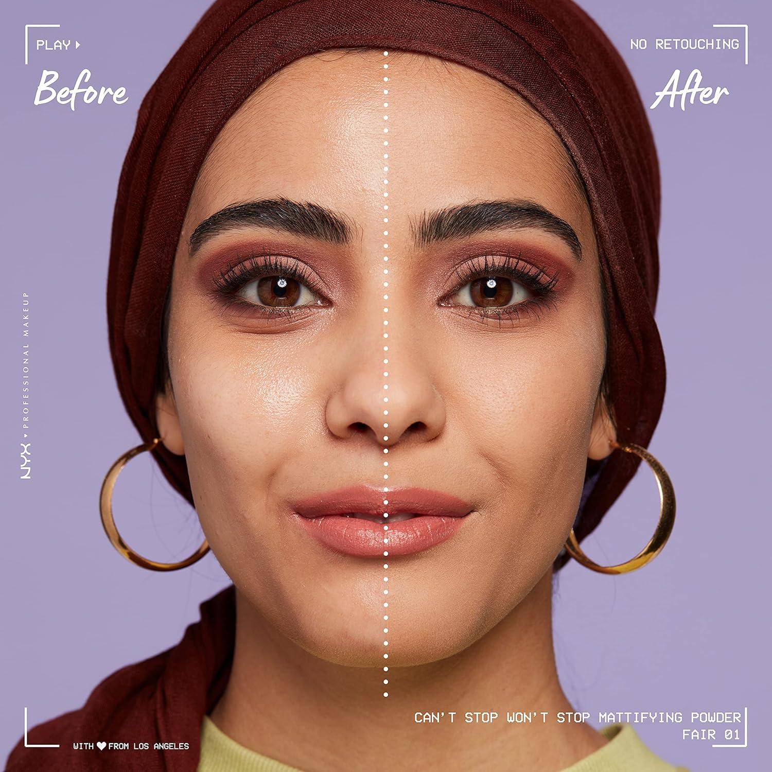 imageNYX PROFESSIONAL MAKEUP Cant Stop Wont Stop Mattifying Pressed Powder  Medium01 FAIR