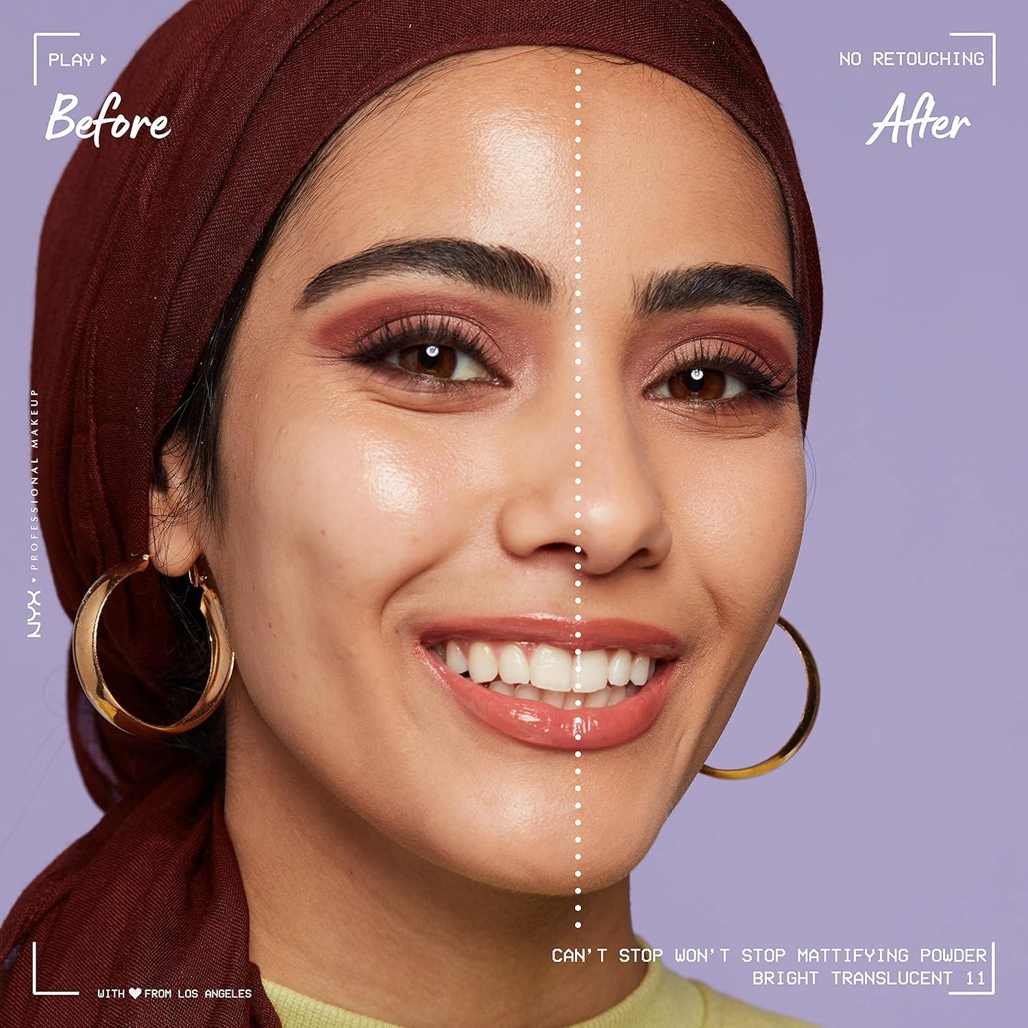 imageNYX PROFESSIONAL MAKEUP Cant Stop Wont Stop Mattifying Pressed Powder  Medium11 BRIGHT TRANSLUCENT