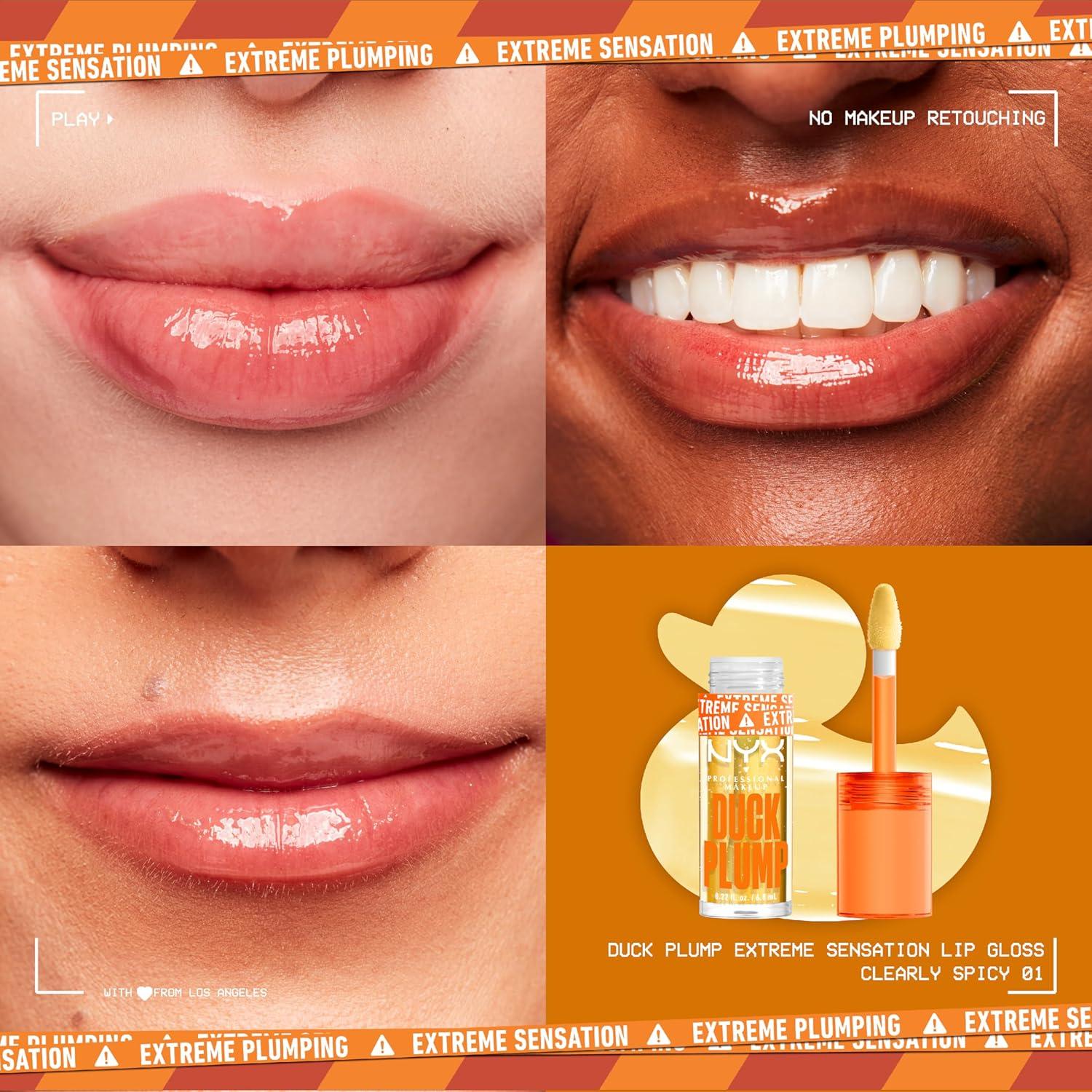 imageNYX PROFESSIONAL MAKEUP Duck Plump High Pigment Lip Gloss Lip Plumper Gloss with Spicy Ginger  Clearly Spicy01 Clearly Spicy
