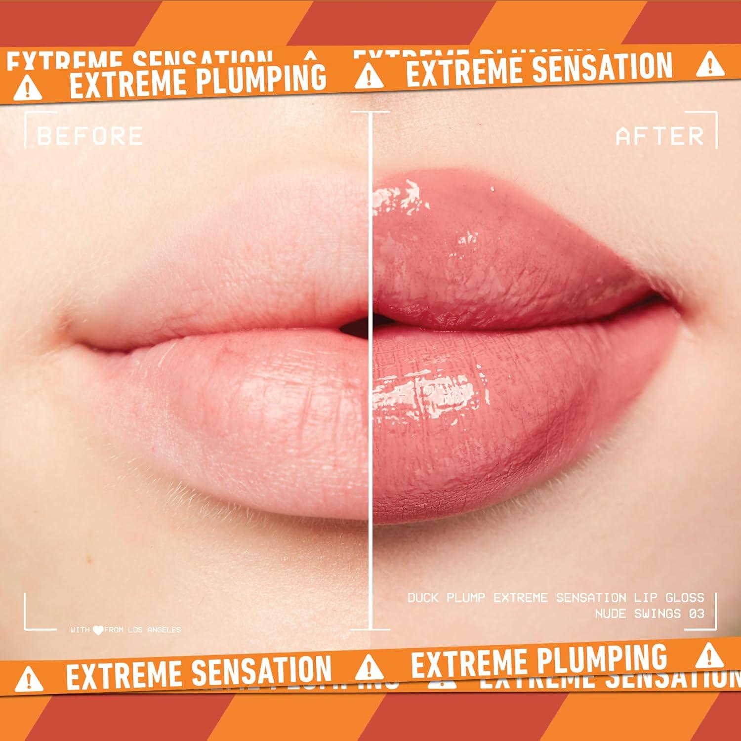 imageNYX PROFESSIONAL MAKEUP Duck Plump High Pigment Lip Gloss Lip Plumper Gloss with Spicy Ginger  Clearly Spicy03 Nude Swings