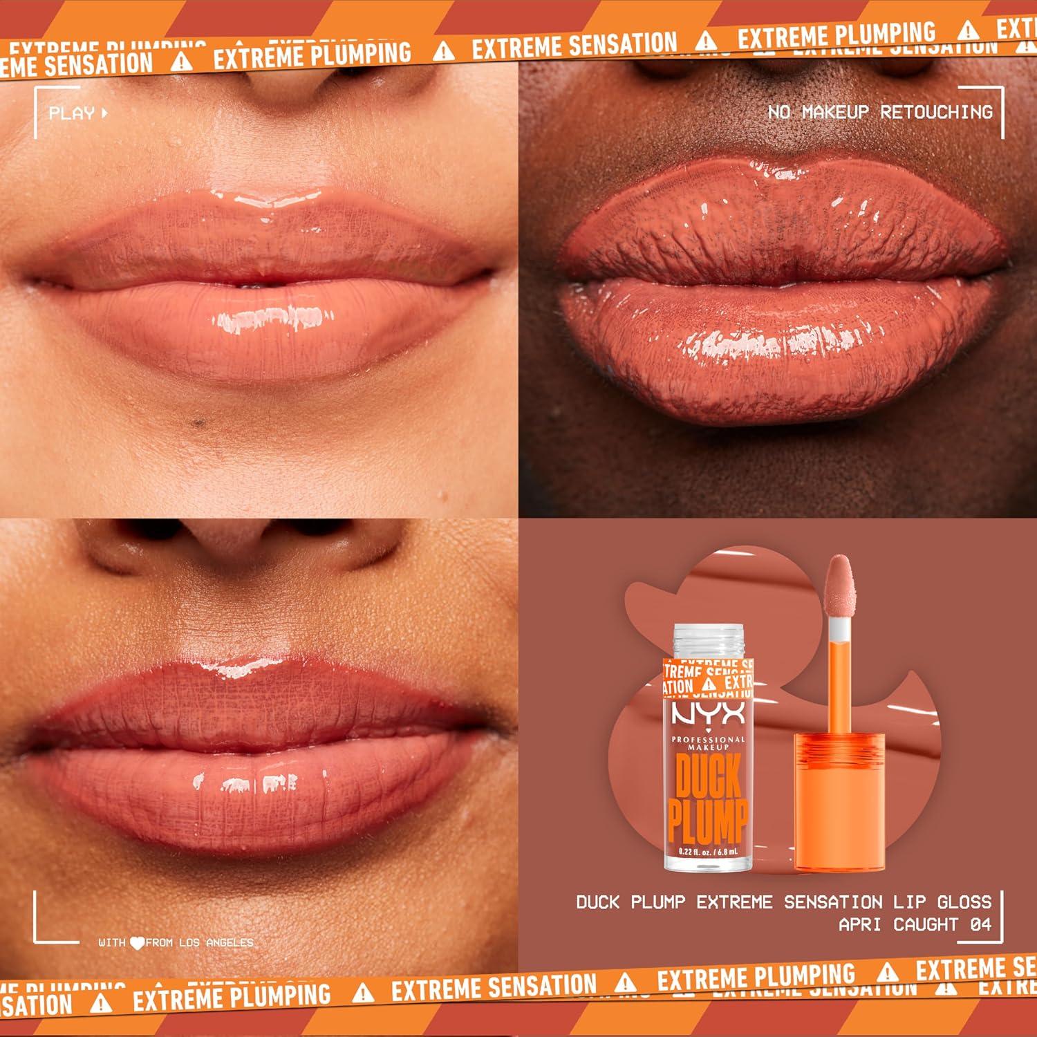 imageNYX PROFESSIONAL MAKEUP Duck Plump High Pigment Lip Gloss Lip Plumper Gloss with Spicy Ginger  Clearly Spicy04 Apri Caught