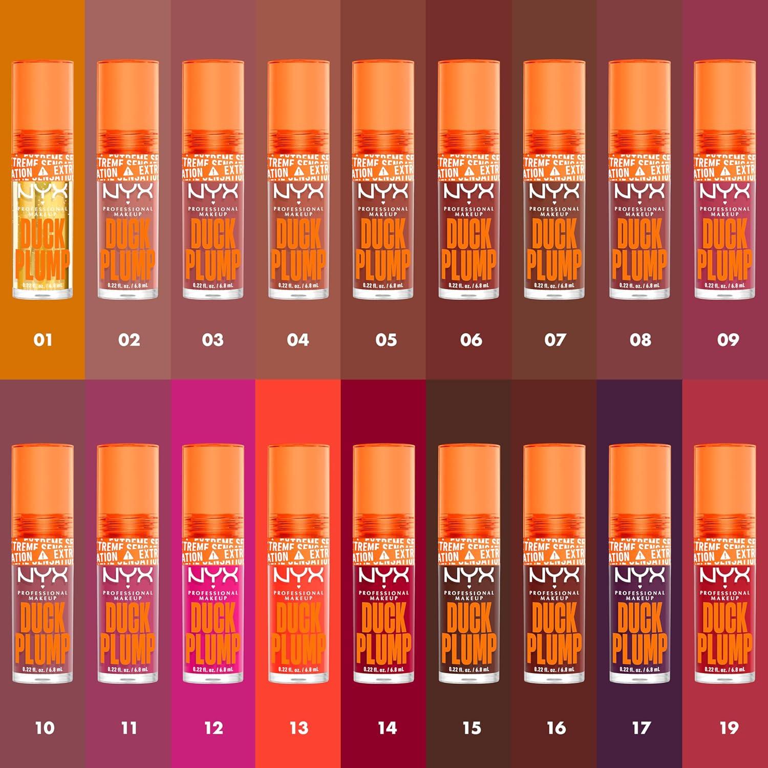 imageNYX PROFESSIONAL MAKEUP Duck Plump High Pigment Lip Gloss Lip Plumper Gloss with Spicy Ginger  Clearly Spicy08 Mauve Out of My Way