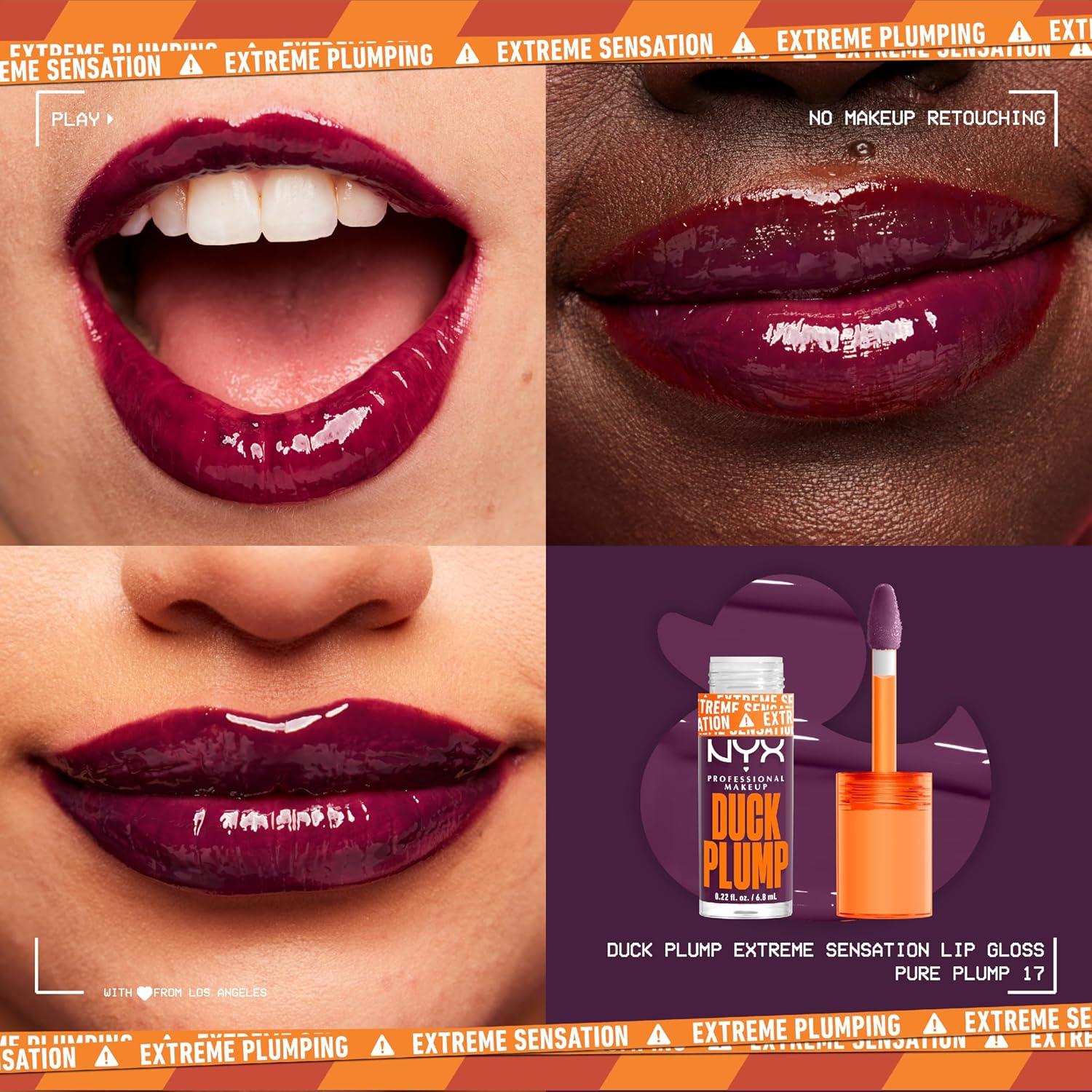 imageNYX PROFESSIONAL MAKEUP Duck Plump High Pigment Lip Gloss Lip Plumper Gloss with Spicy Ginger  Clearly Spicy17 Pure Plump