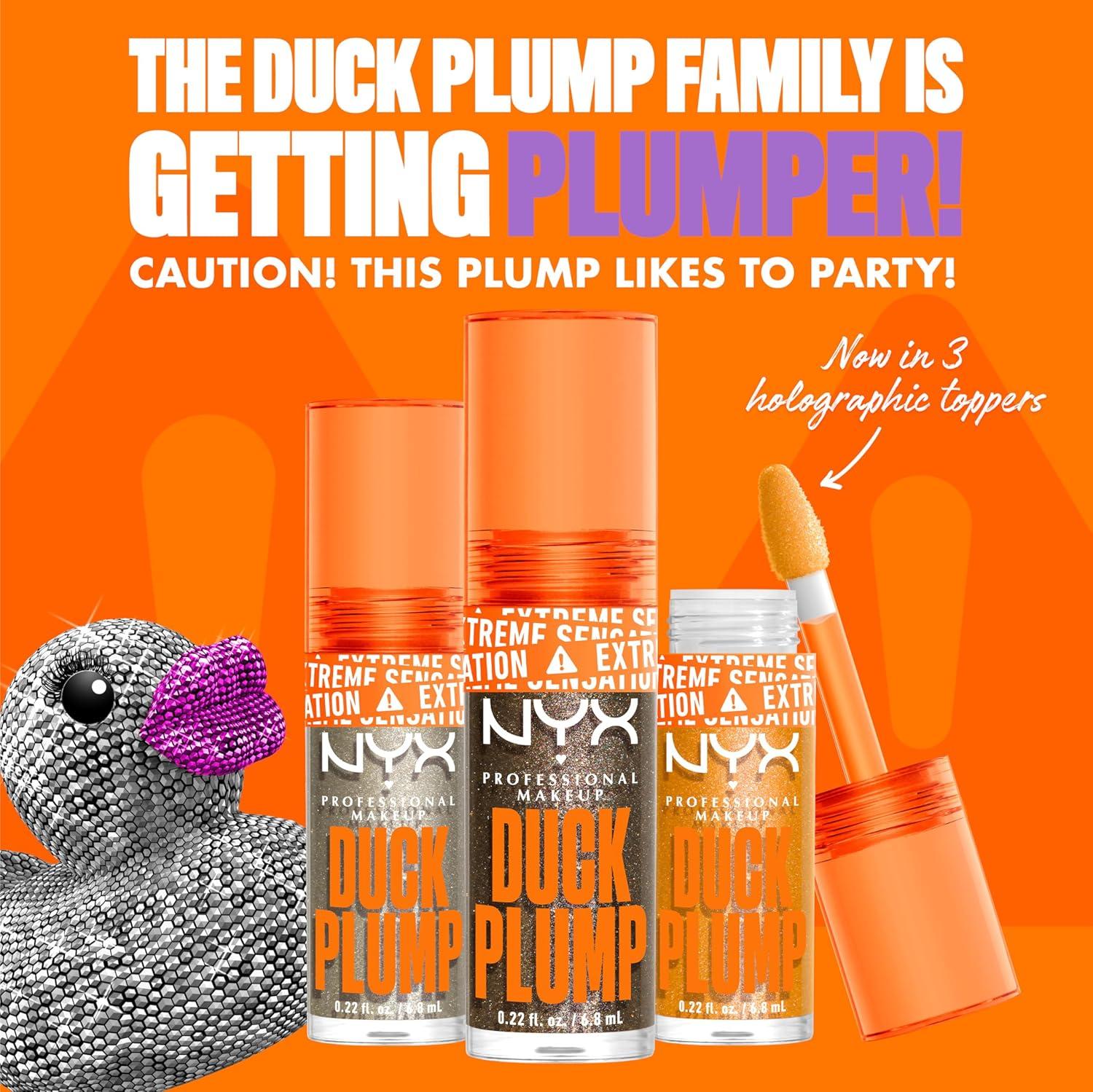 imageNYX PROFESSIONAL MAKEUP Duck Plump High Pigment Lip Gloss Lip Plumper Gloss with Spicy Ginger  Clearly Spicy20 Quazy Silver
