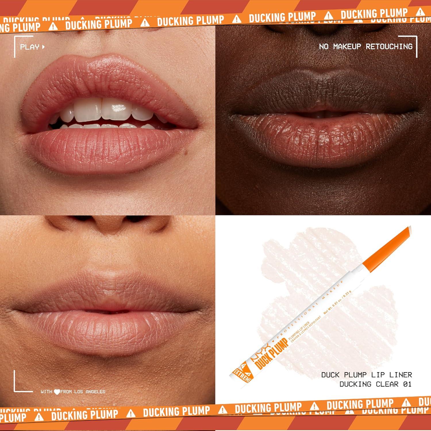 imageNYX PROFESSIONAL MAKEUP Duck Plump Plumping Lip Liner Matte Pencil With Up To 10HR Wear Subtle Touch Deep Nude Lip LinerDucking Clear