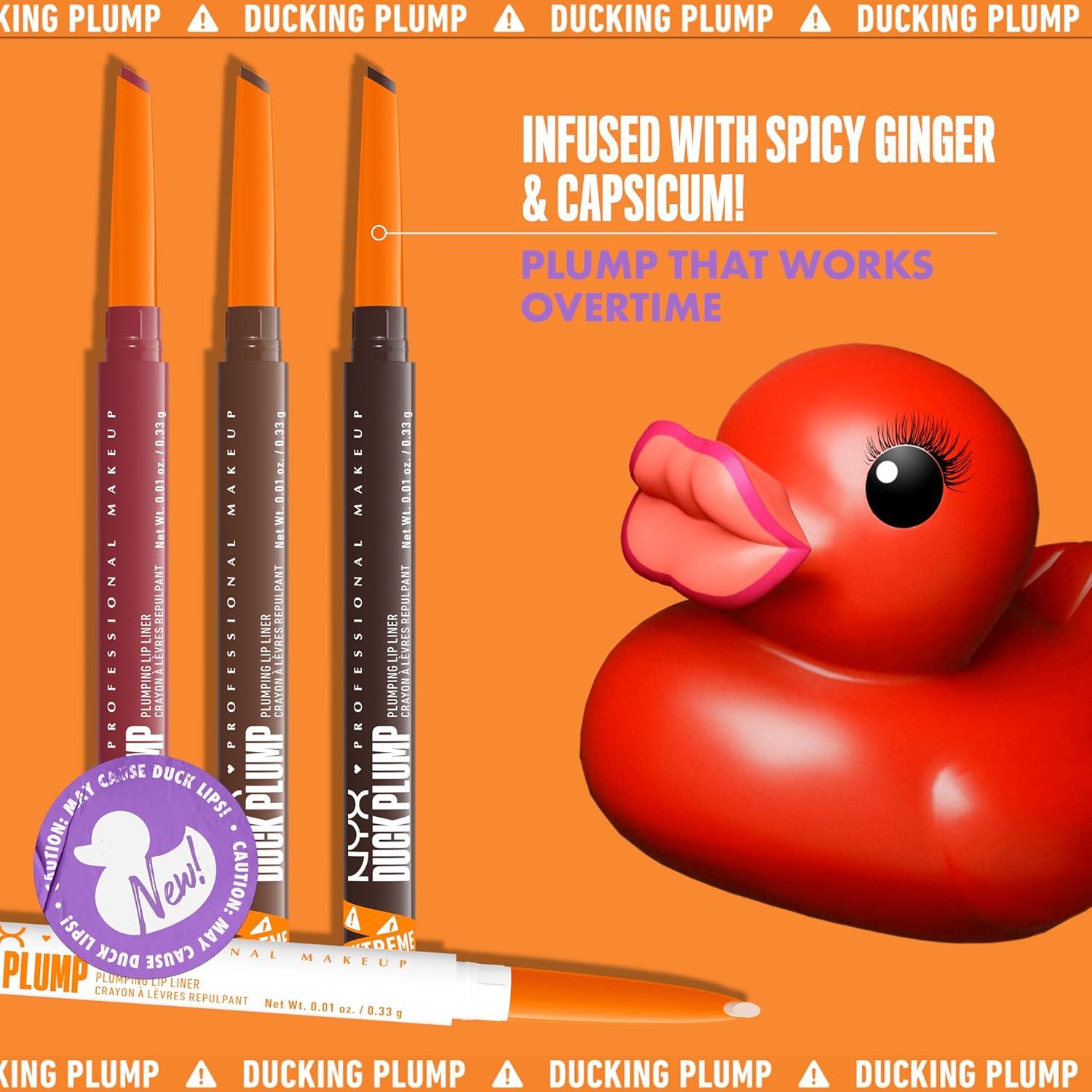 imageNYX PROFESSIONAL MAKEUP Duck Plump Plumping Lip Liner Matte Pencil With Up To 10HR Wear Subtle Touch Deep Nude Lip LinerFill em in