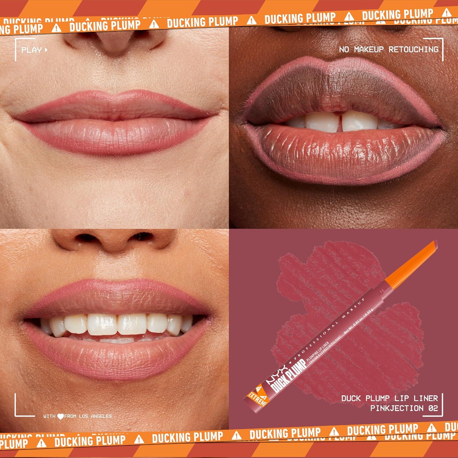 imageNYX PROFESSIONAL MAKEUP Duck Plump Plumping Lip Liner Matte Pencil With Up To 10HR Wear Subtle Touch Deep Nude Lip LinerPinkjection
