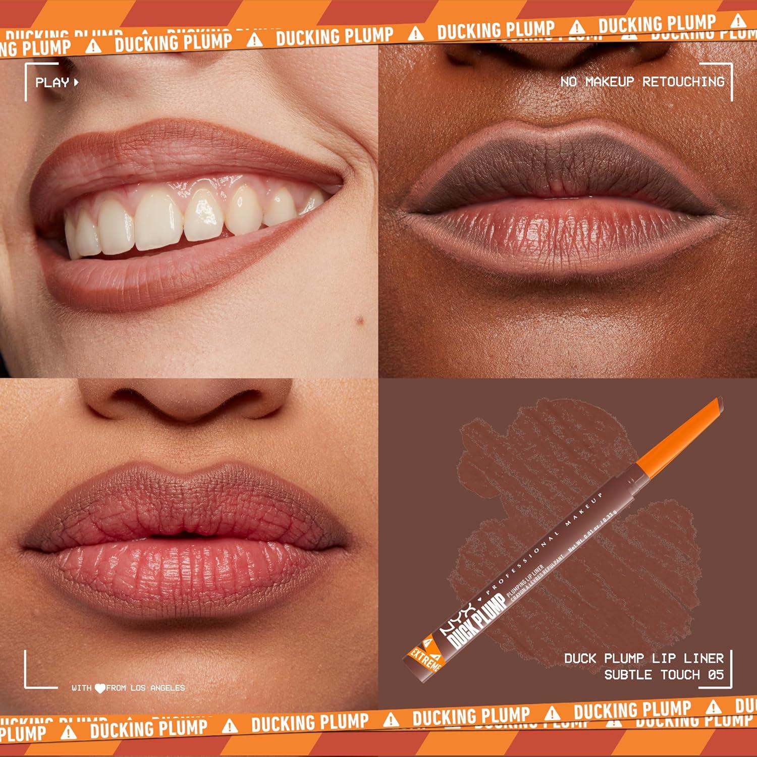 imageNYX PROFESSIONAL MAKEUP Duck Plump Plumping Lip Liner Matte Pencil With Up To 10HR Wear Subtle Touch Deep Nude Lip LinerSubtle Touch