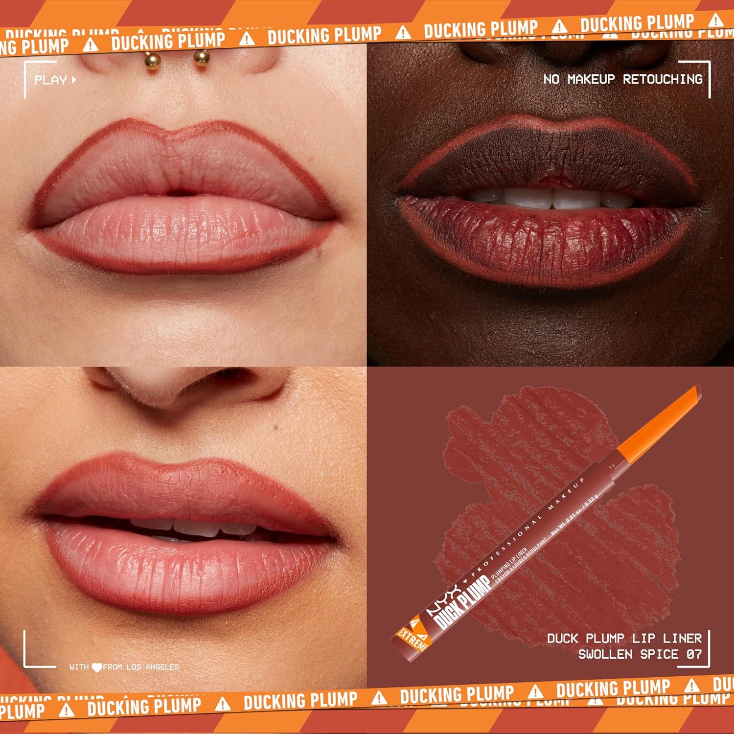 imageNYX PROFESSIONAL MAKEUP Duck Plump Plumping Lip Liner Matte Pencil With Up To 10HR Wear Subtle Touch Deep Nude Lip LinerSwollen Spice